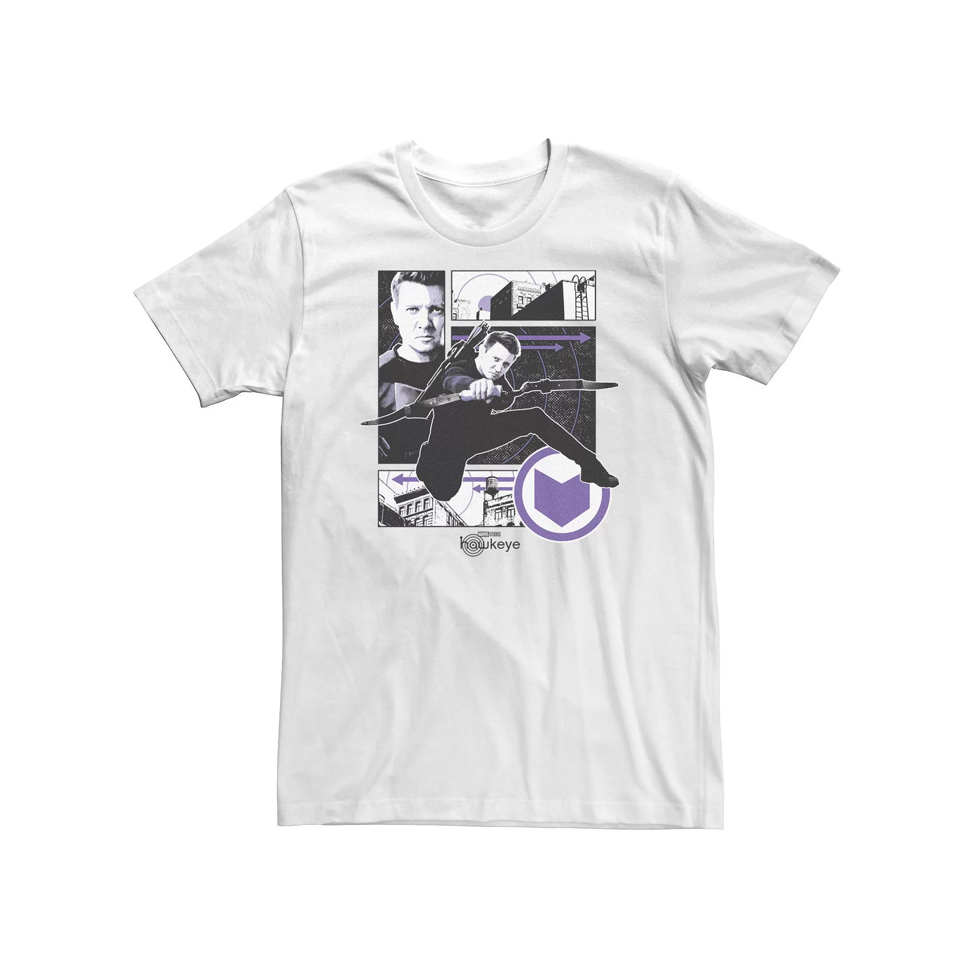 Big & Tall Marvel Hawkeye Portrait Panel Collage Tee, Men's, Size: 3XL Tall, White Product Image