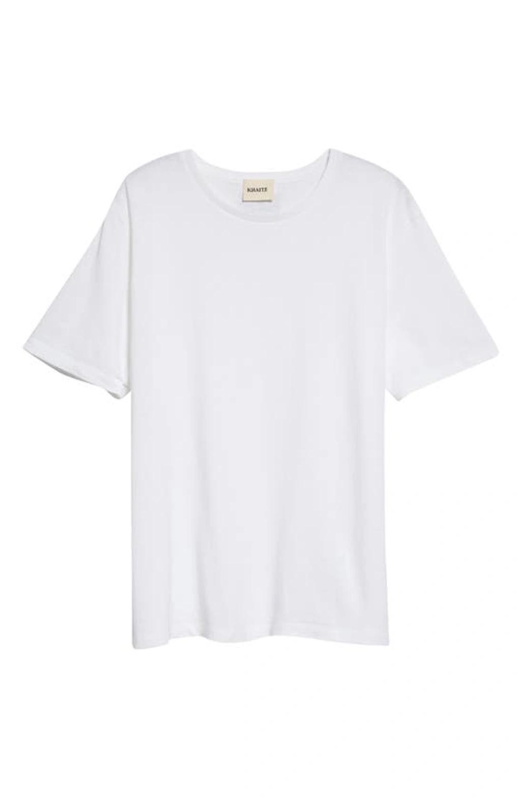 KHAITE Womens White Mae Brand-patch Cotton-jersey T-shirt In Cream Product Image