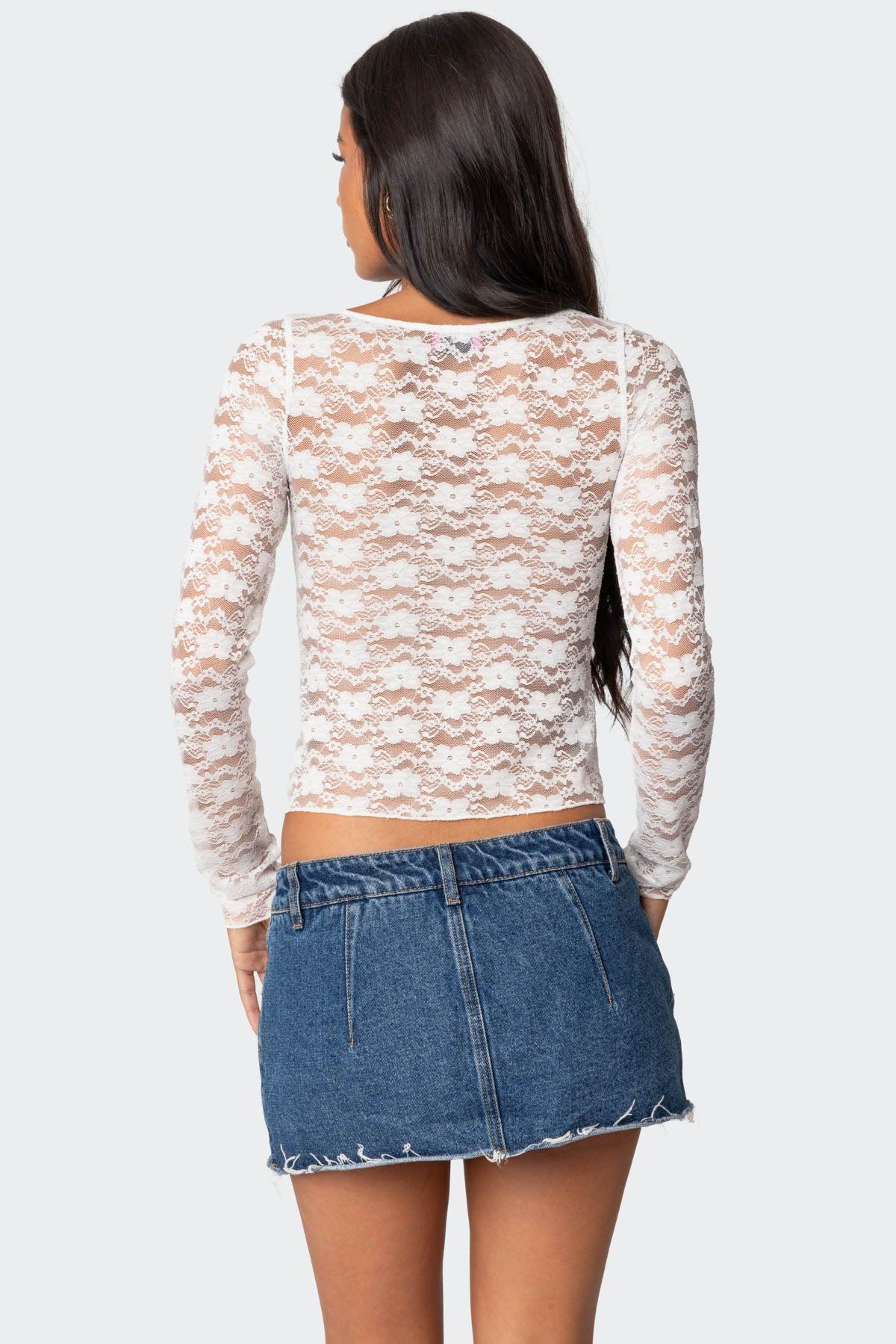 Mykonos Sheer Lace Top Product Image
