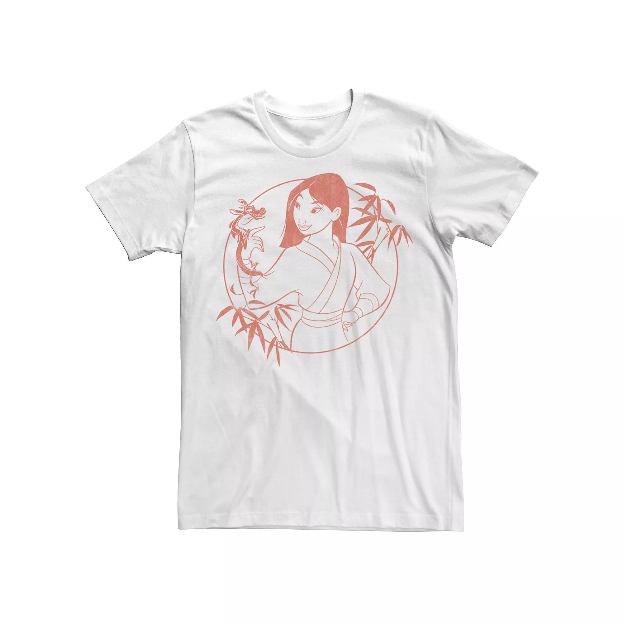 Disney's Mulan & Mushu Men's Bamboo Portrait Outline Tee,  Product Image
