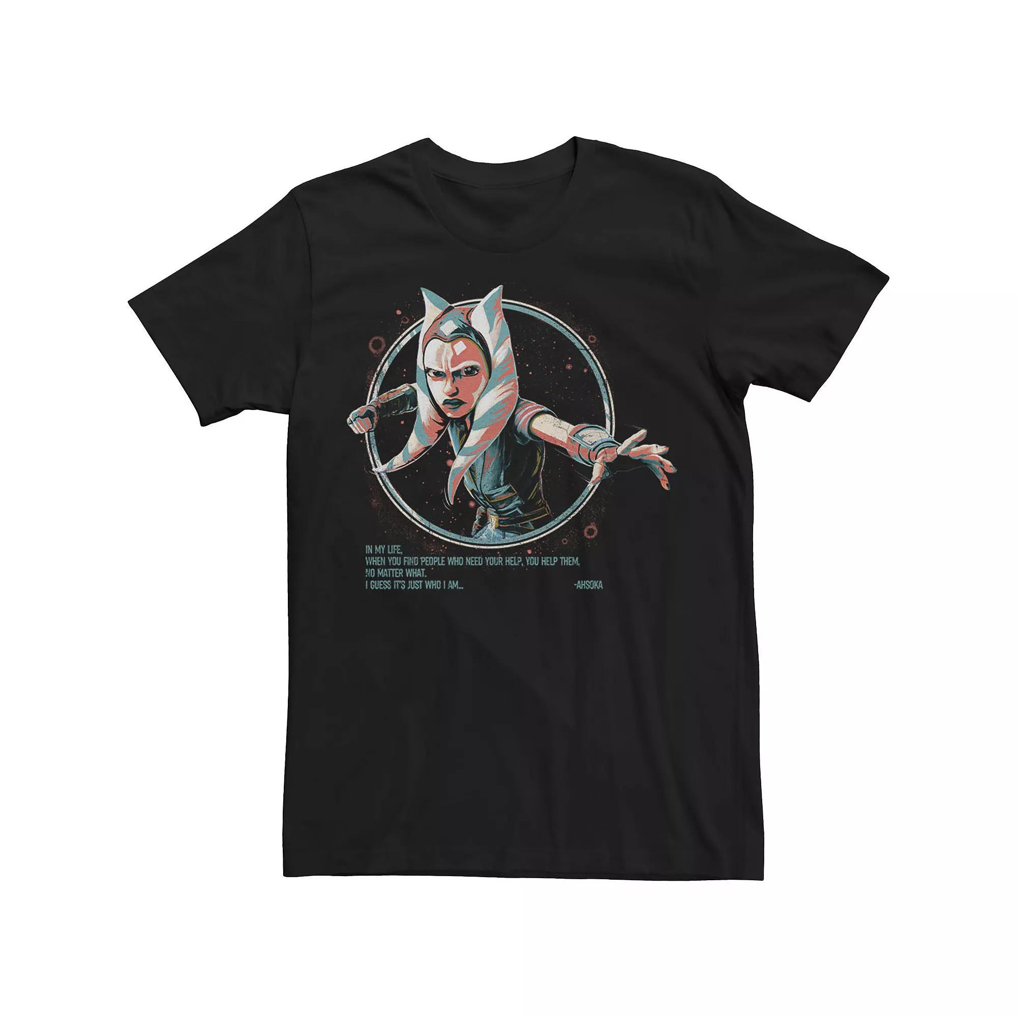 Men's Star Wars Just Who I Am Ahsoka Portrait Tee, Size: Large, Black Product Image
