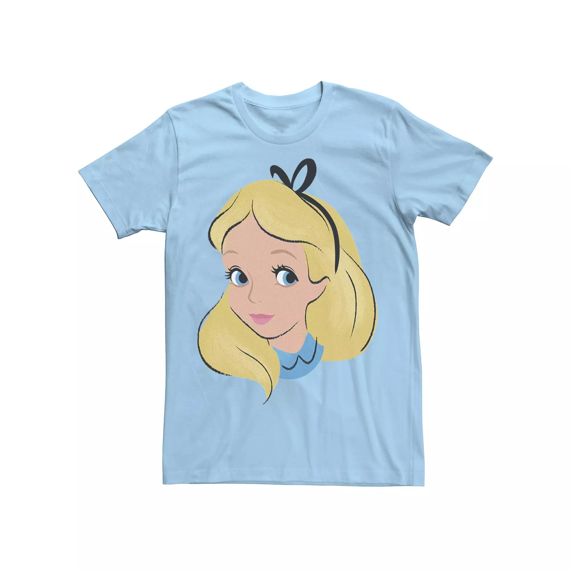 Disney's Alice In Wonderland Alice Men's Big Face Tee, Size: Large, Light Blue Product Image