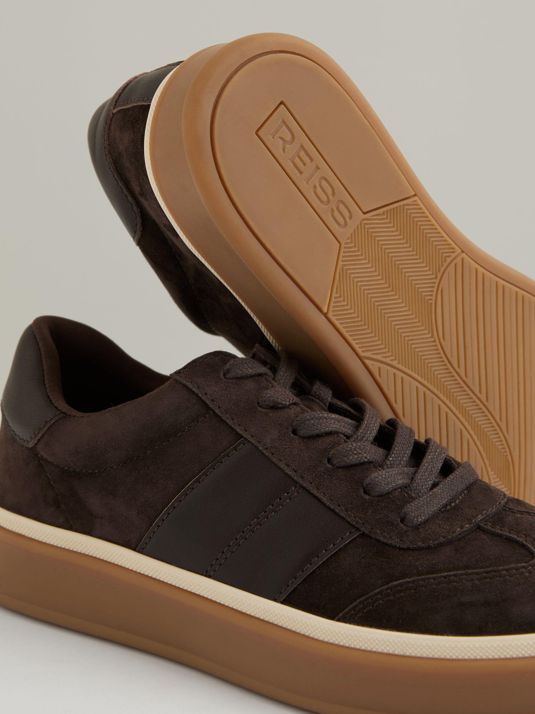 Suede Low-Top Trainers in Chocolate Product Image