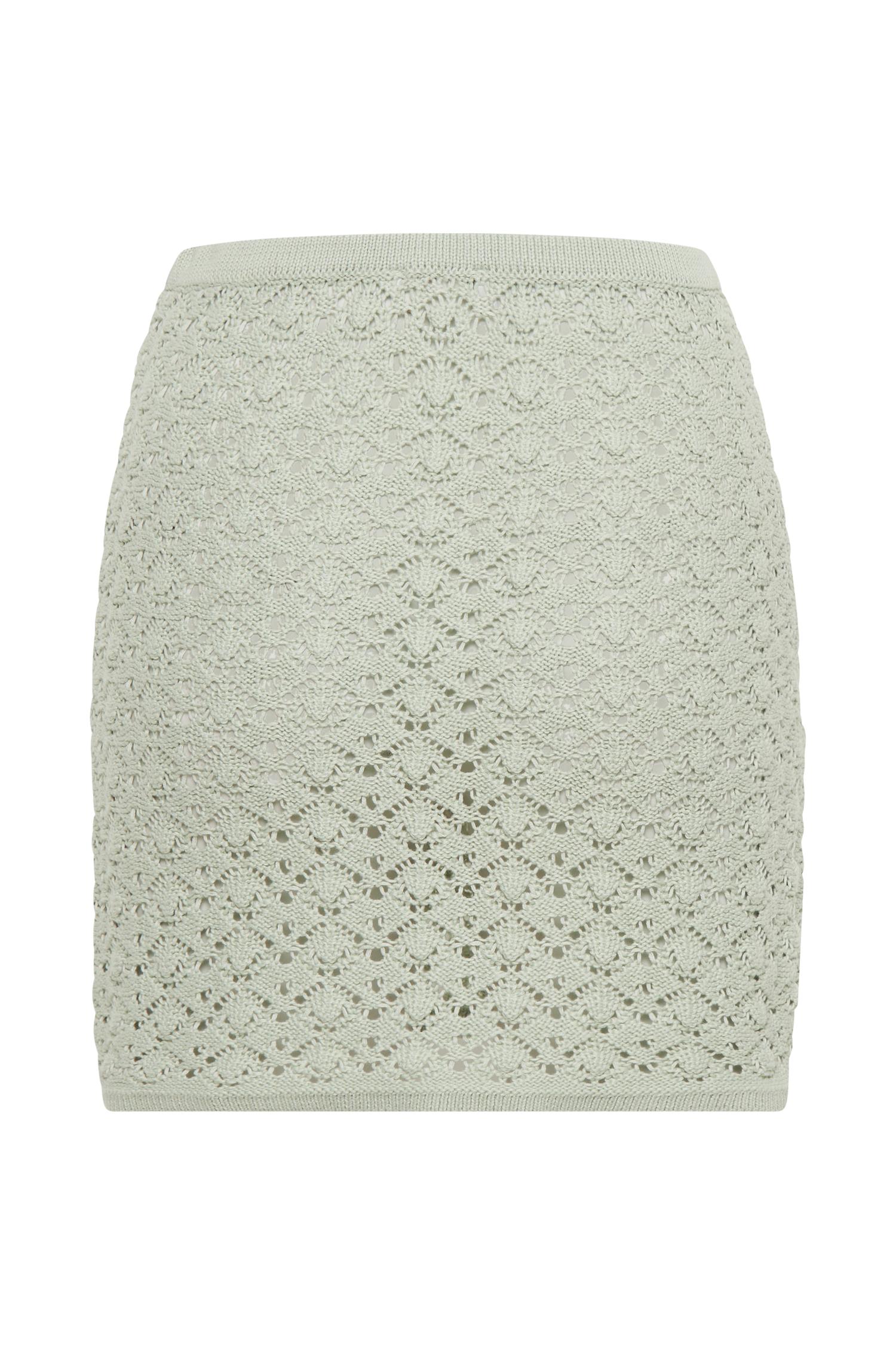 Murphy A-Line Knit Mini Skirt - Pastel Green Product Image