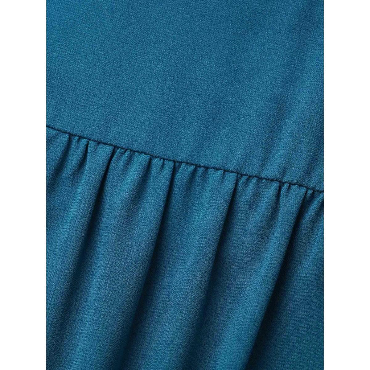 Plus Size Aegean Chiffon Gathered Petal Sleeve Blouse Women Timeless Elbow-length sleeve V-neck Elegant Blouses BloomChic 10/M Product Image