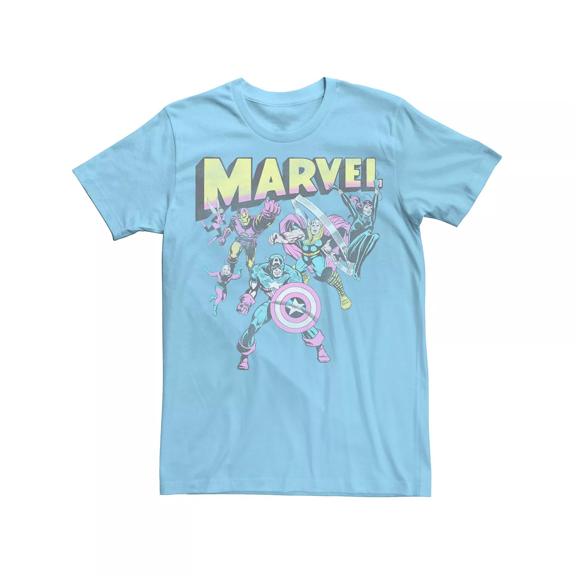 Men's Marvel Group Shot Distressed Comic Cover Tee,  Product Image