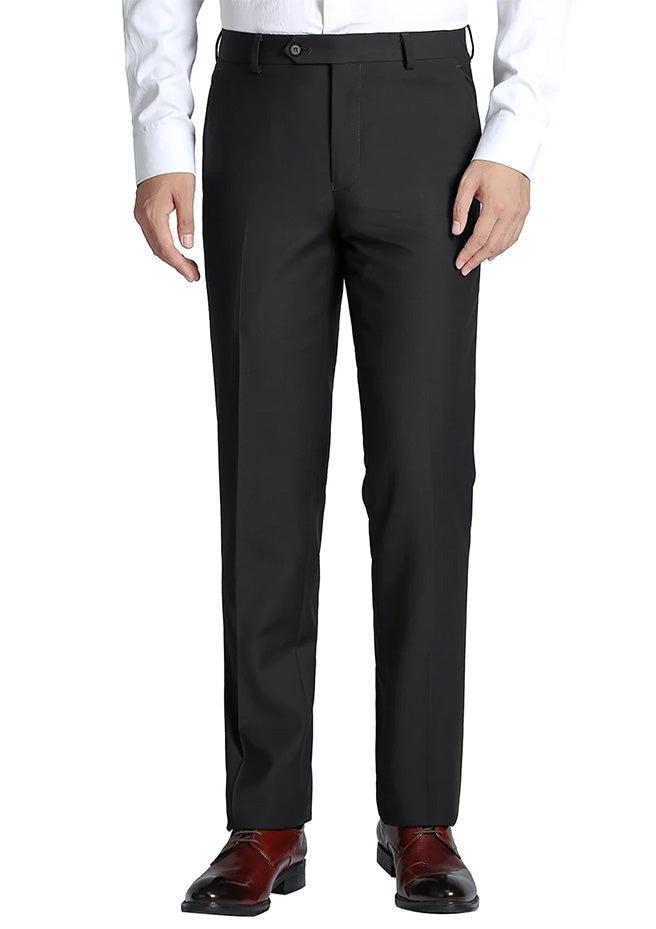 White Dress Pants Regular Leg Flat Front Pants Pre-Hemmed Product Image