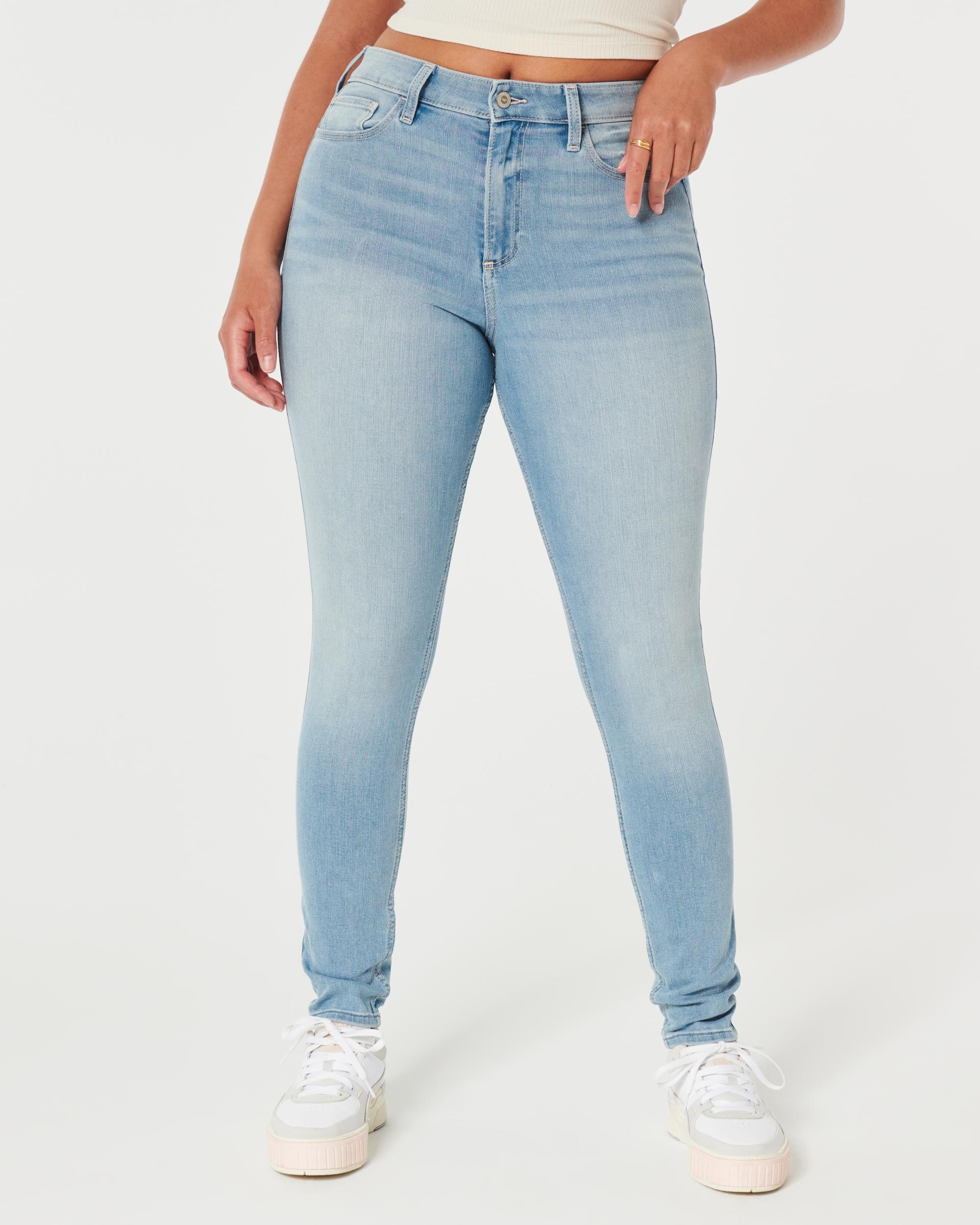 Curvy High-Rise Medium Wash Super Skinny Jeans Product Image