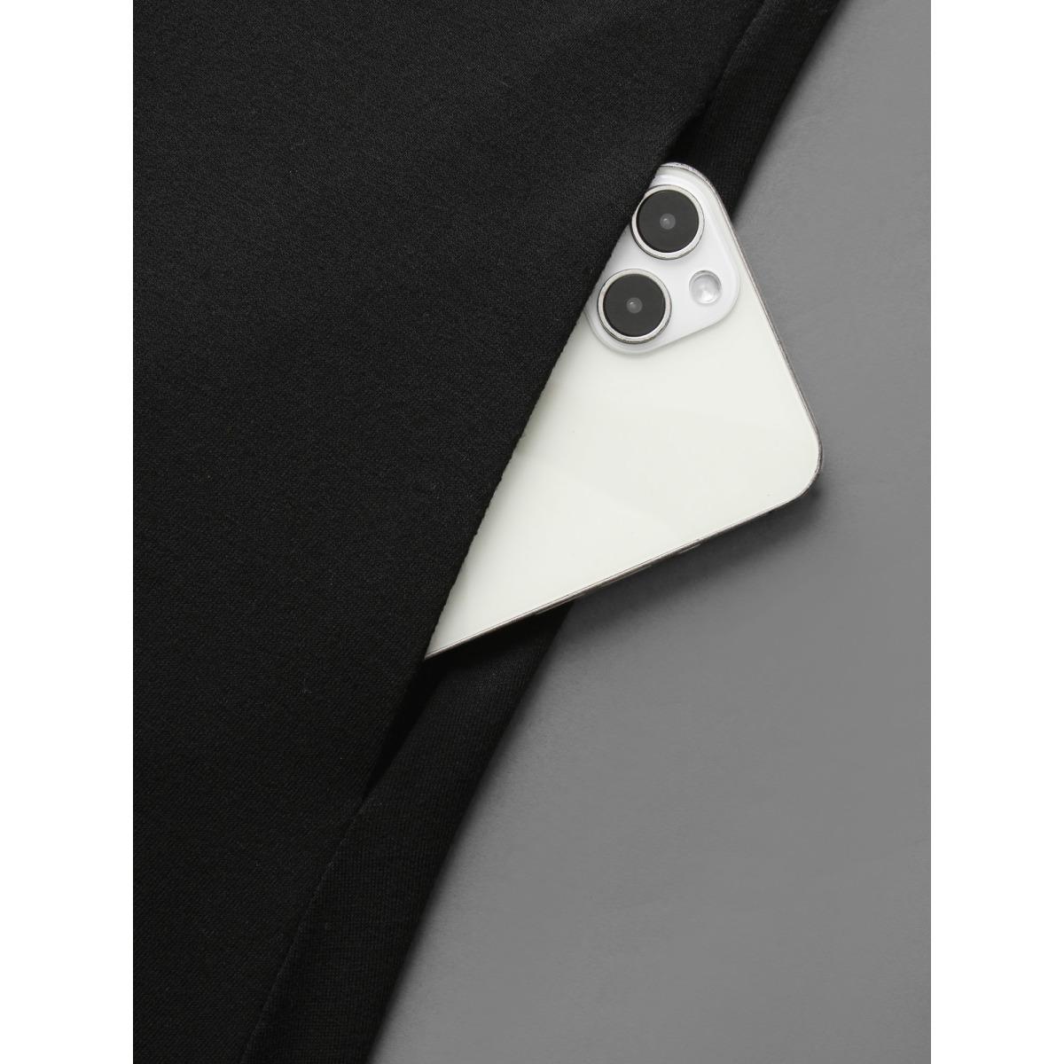 Plus Size Heather Patchwork Turtleneck Midi Dress Black Women Casual Contrast Ruffled collar Long Sleeve Curvy BloomChic 10/M Product Image