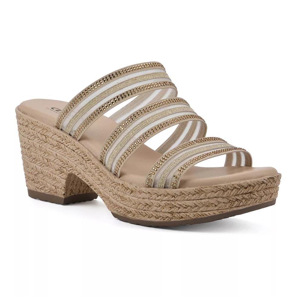 Cliffs by White Mountain Bianna Women's Wedge Sandals, Size: 9, Natural Mesh Product Image