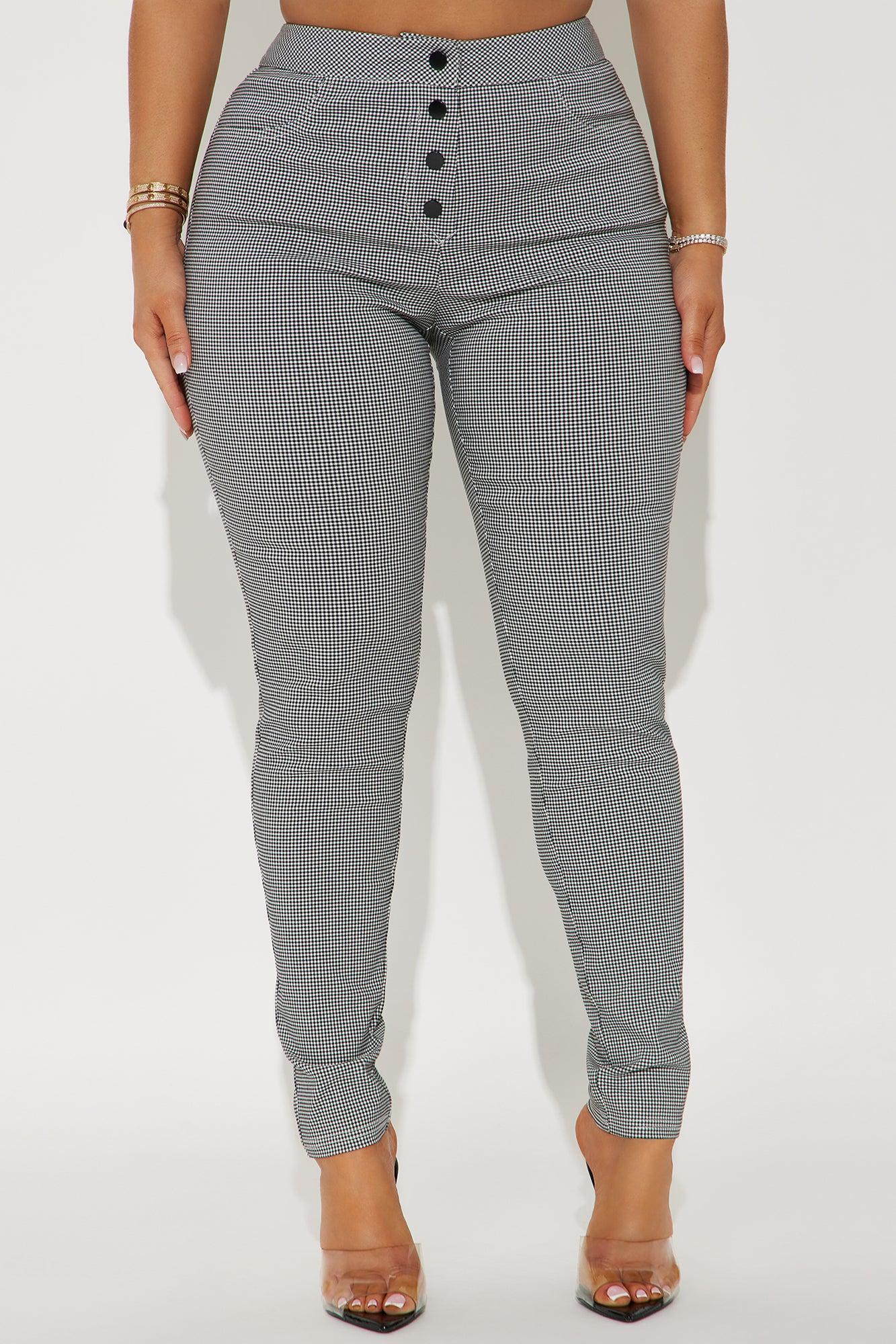 Chasity Gingham Skinny Pant - Black/White Product Image