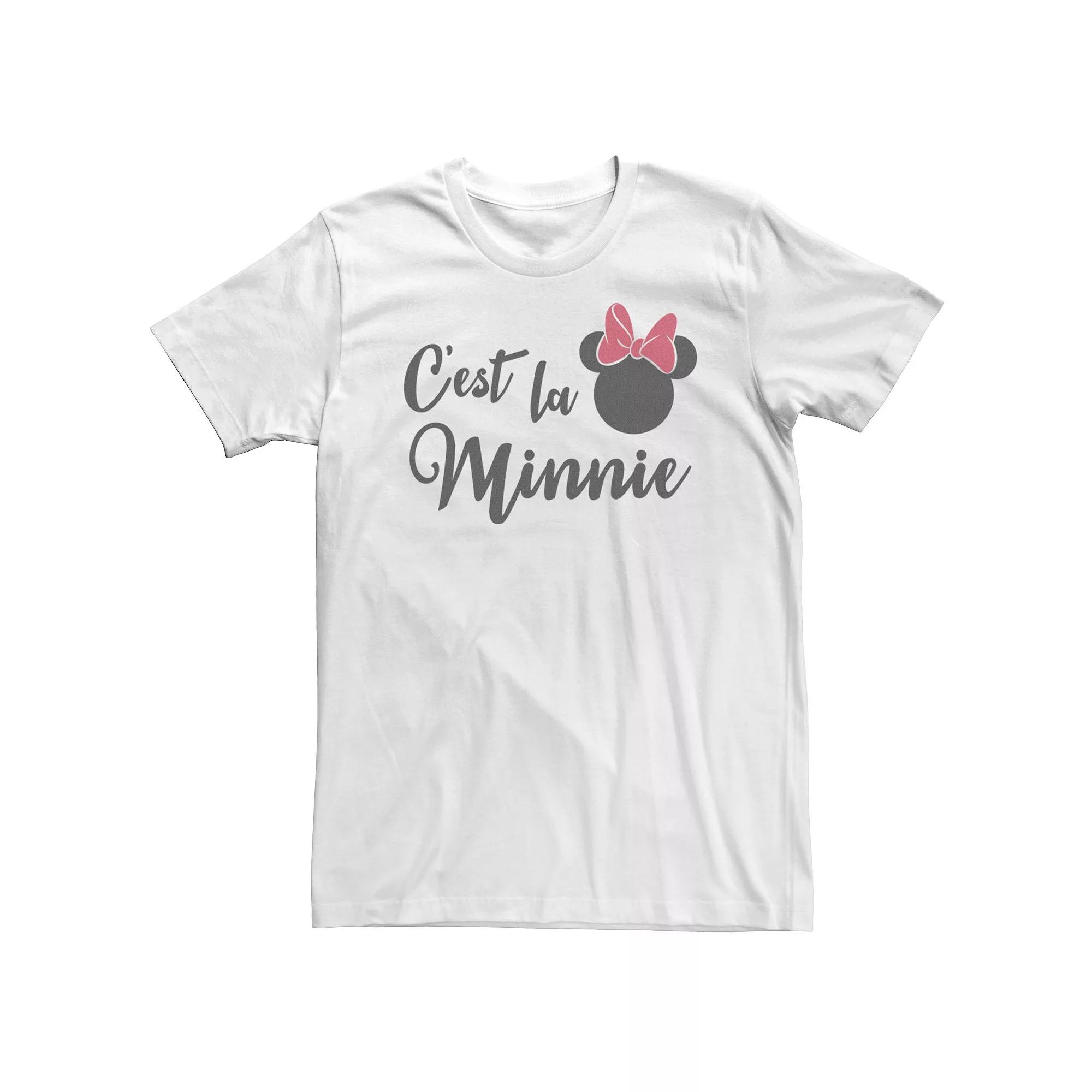 Big & Tall Disney Mickey Mouse And Friends "C'est La Minnie" Text Tee, Men's,  Product Image