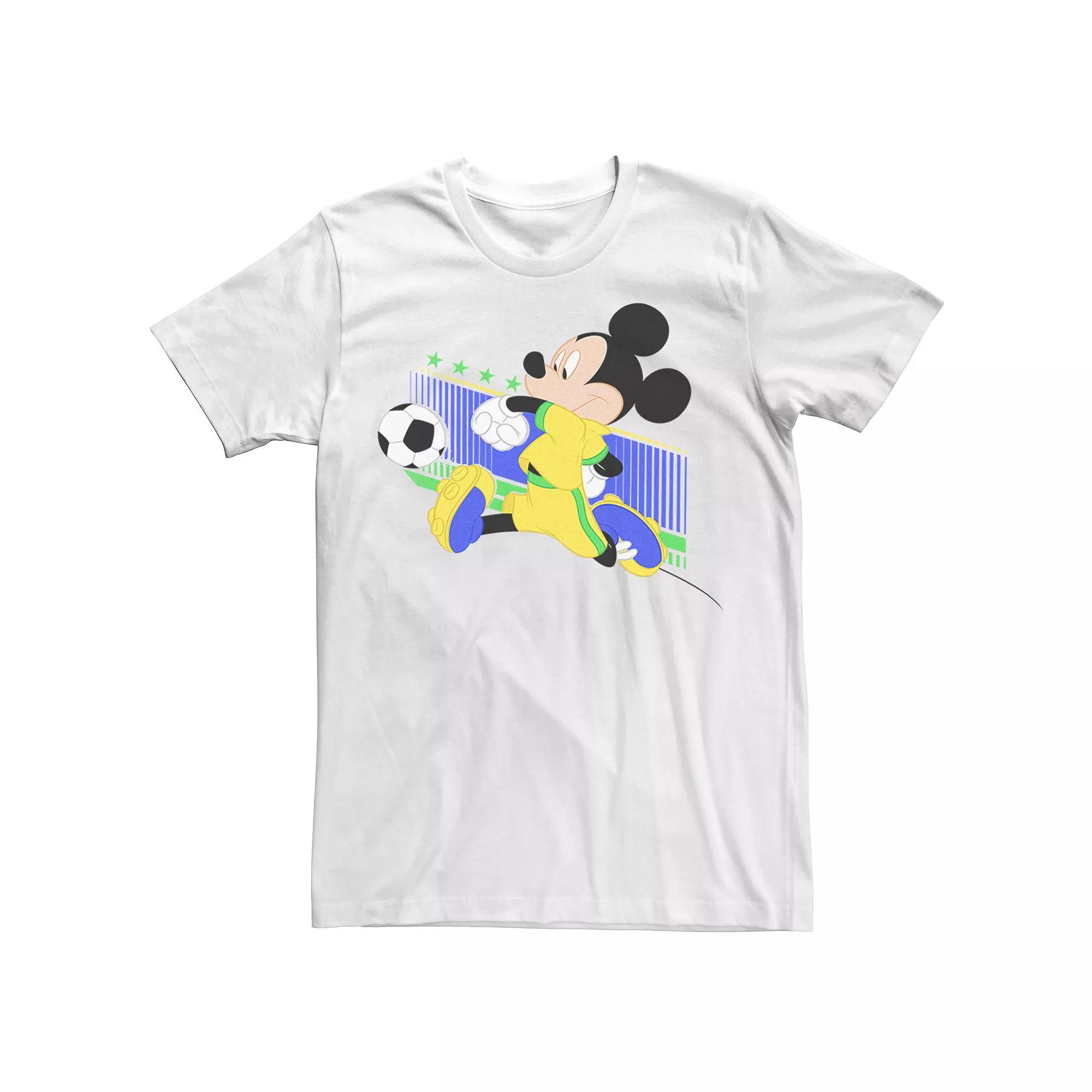 Disney's Mickey Mouse Brazil Soccer Uniform Portrait Men's Tee,  Product Image