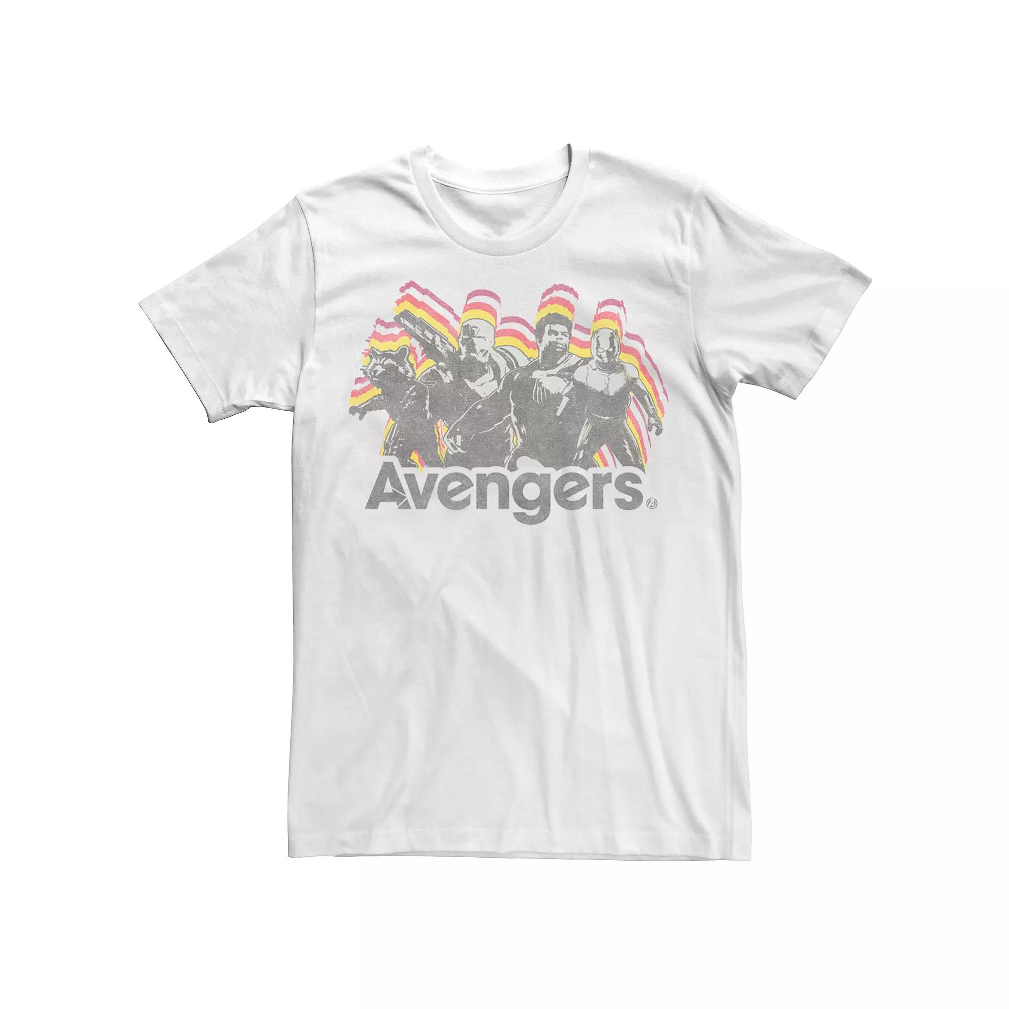 Men's Marvel Avengers Endgame Retro Group Shot Tee, Size: Medium, White Product Image