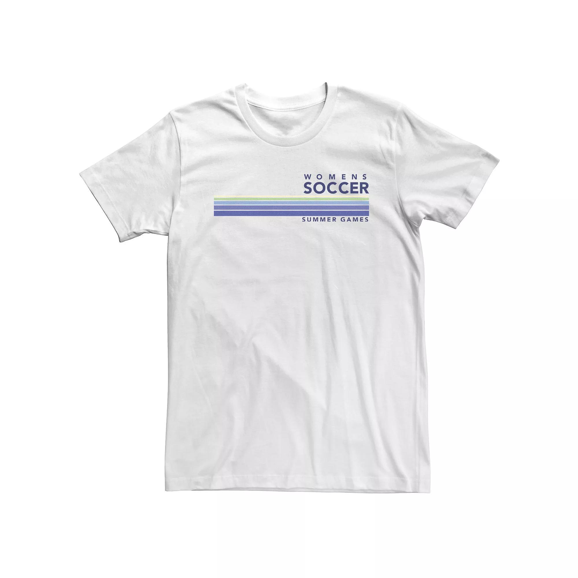 Big & Tall Women's Soccer Summer Games Stripes Tee,  Product Image