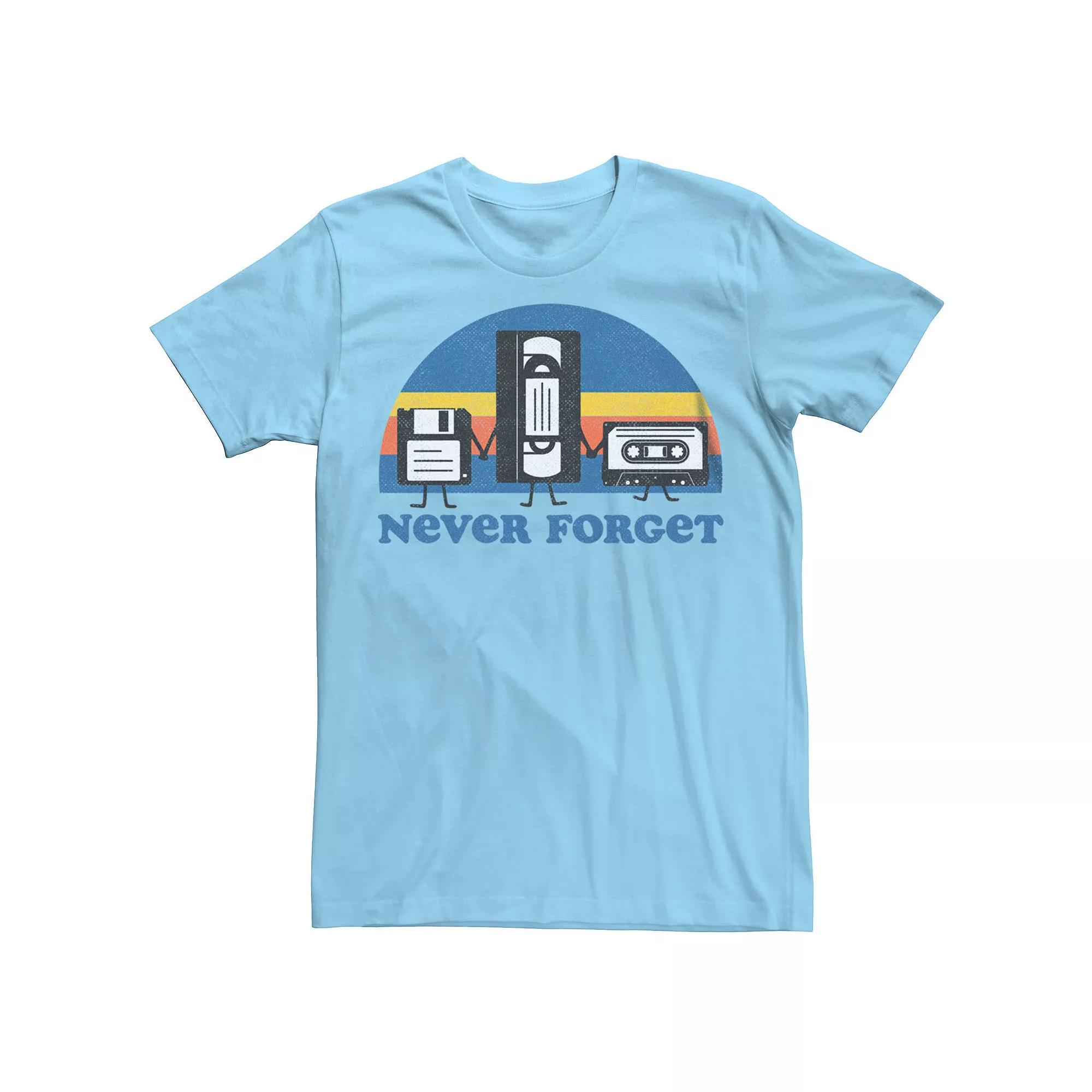 Men's Never Forget Retro Media Graphic Tee, Size: XL, White Product Image