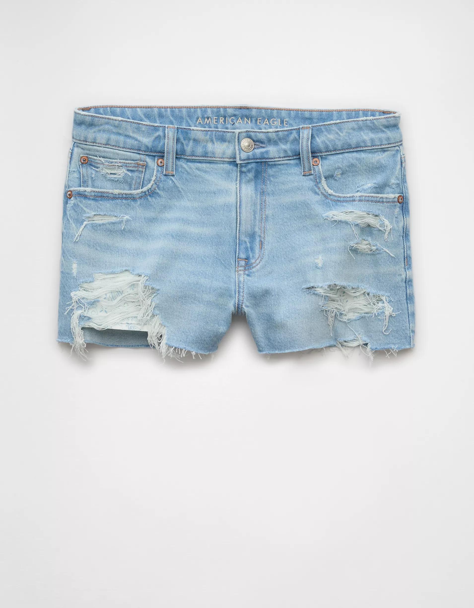AE Stretch Ripped Denim Perfect Shortie Product Image