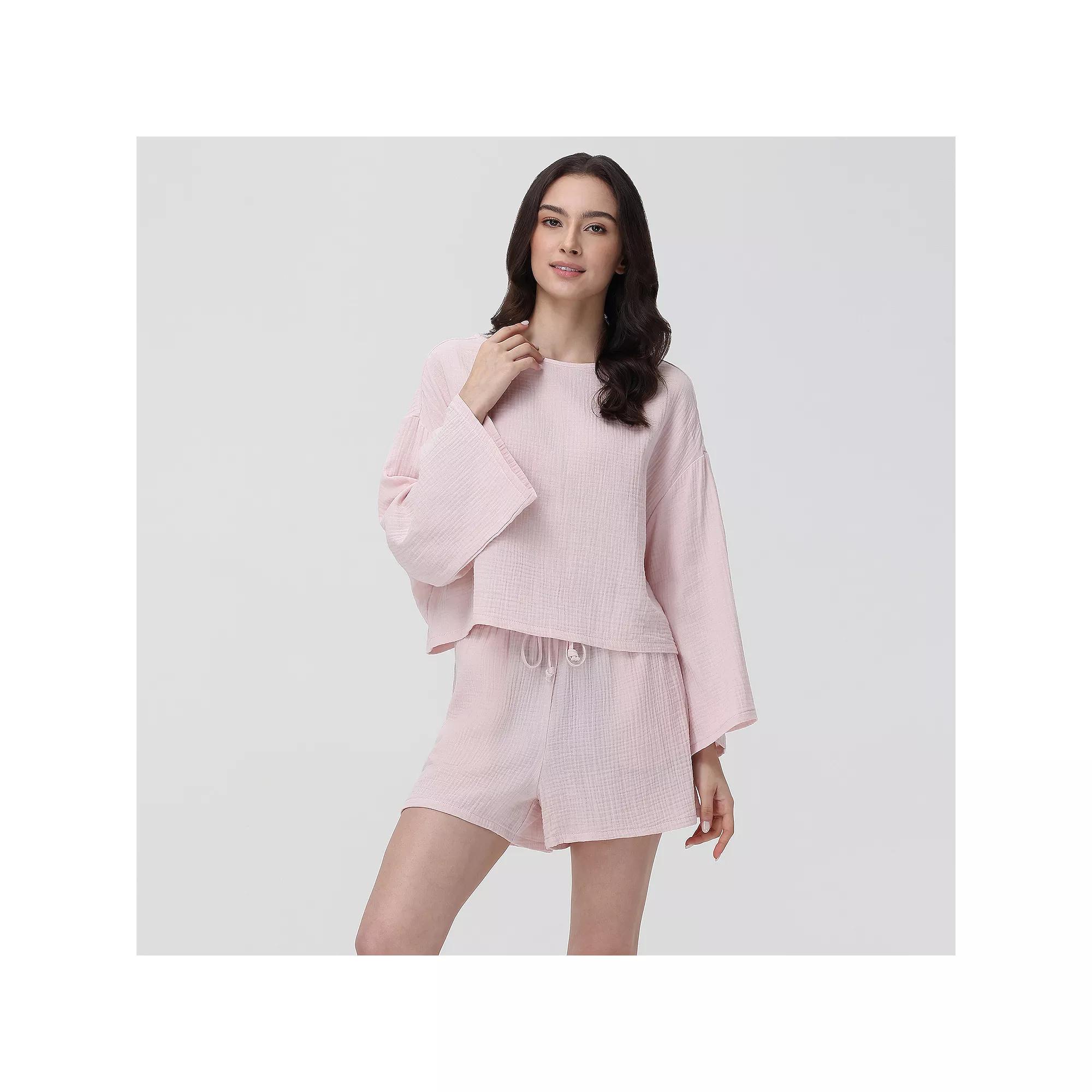 Women's Adyson Parker Long Sleeve Top and Shorts Set, Girl's,  Product Image