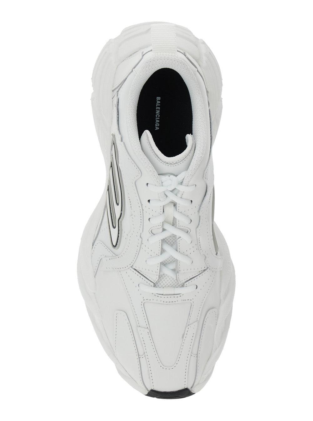 BALENCIAGA Men White Cowskin And Polyester Monday Shoe Sneakers Product Image