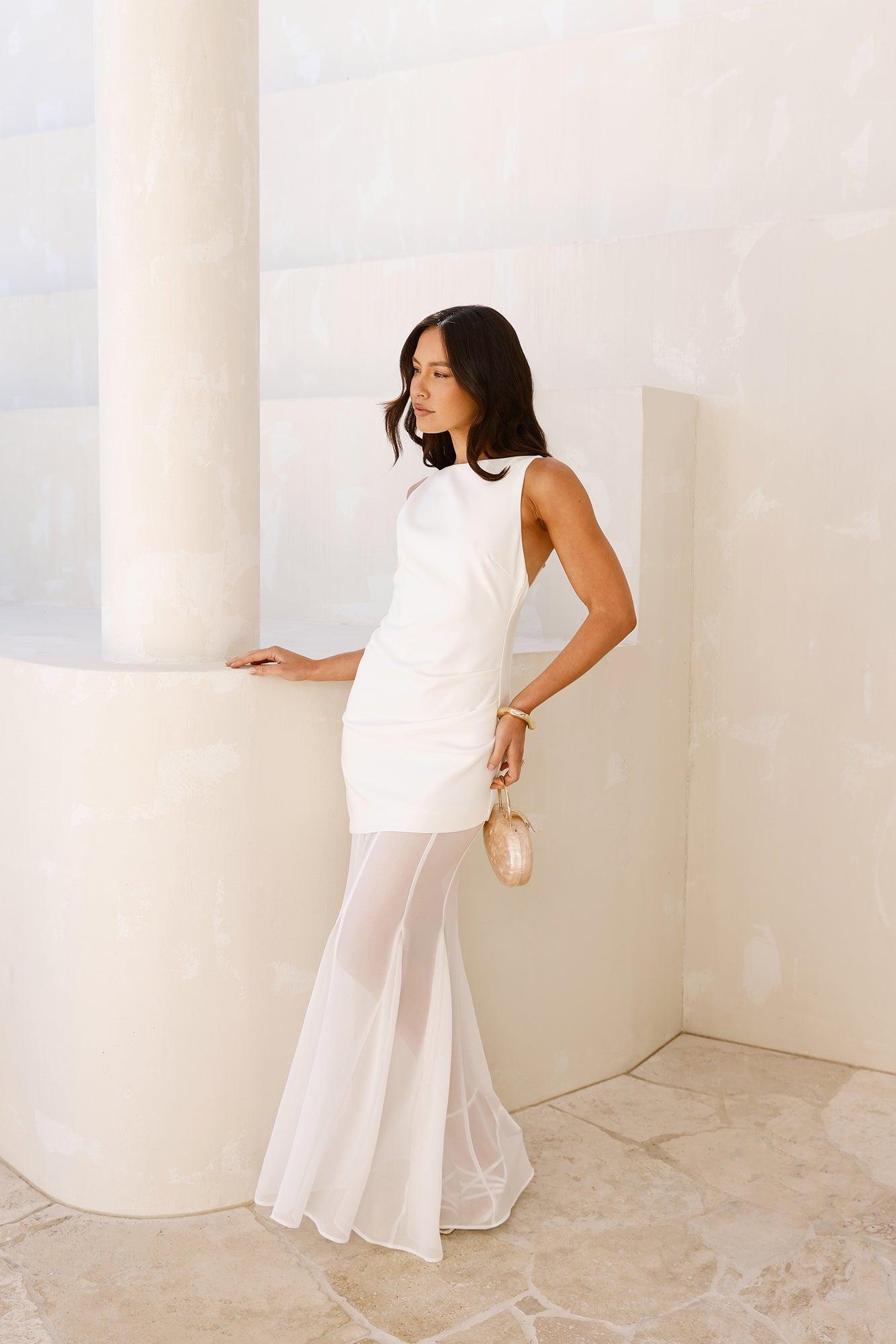 Modern Art Maxi Dress White Product Image