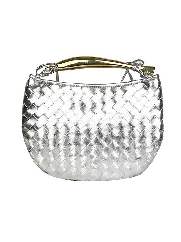Geometric Split-Joint Woven Zipper Bags Handbags Product Image