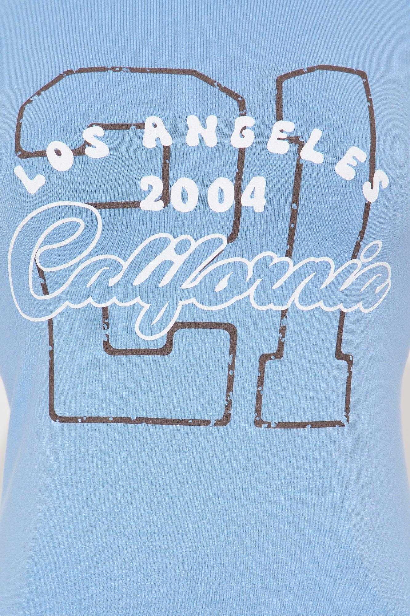 Los Angeles 2004 Double Long Sleeve Tee - White/Blue Female Product Image