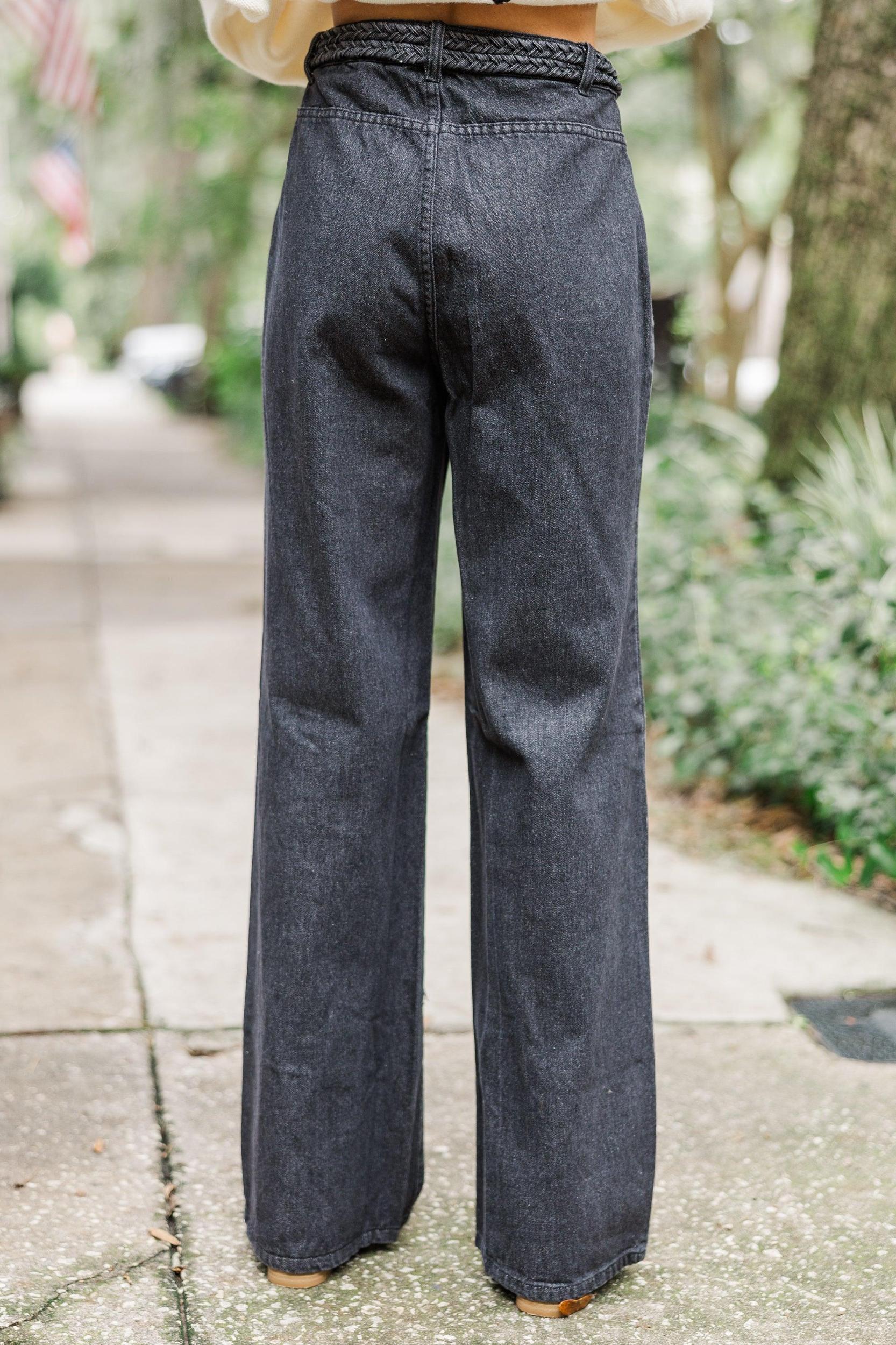 It's All You Black Wide Leg Jeans Female Product Image