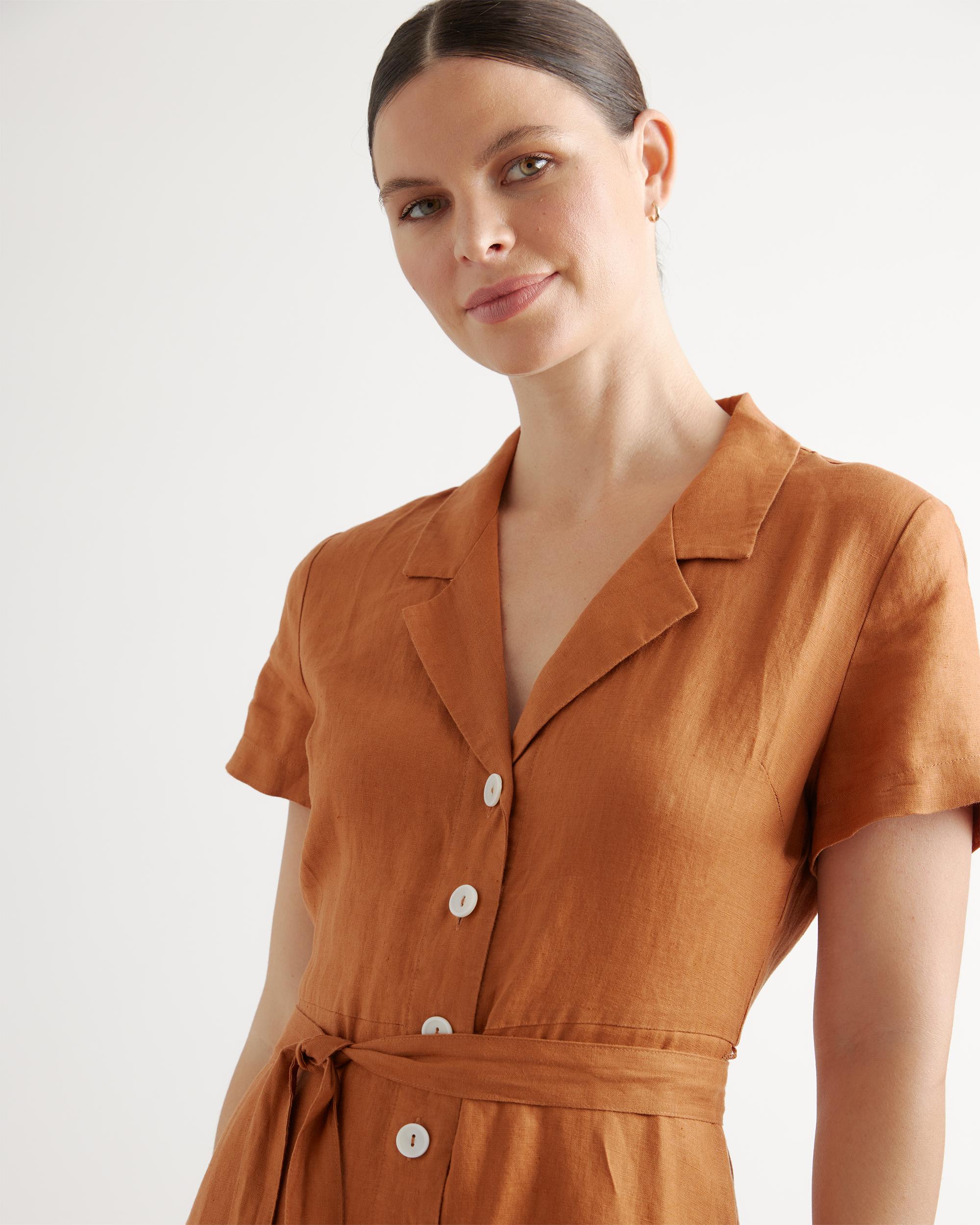 Quince | Women's Short Sleeve Dress Linen Product Image