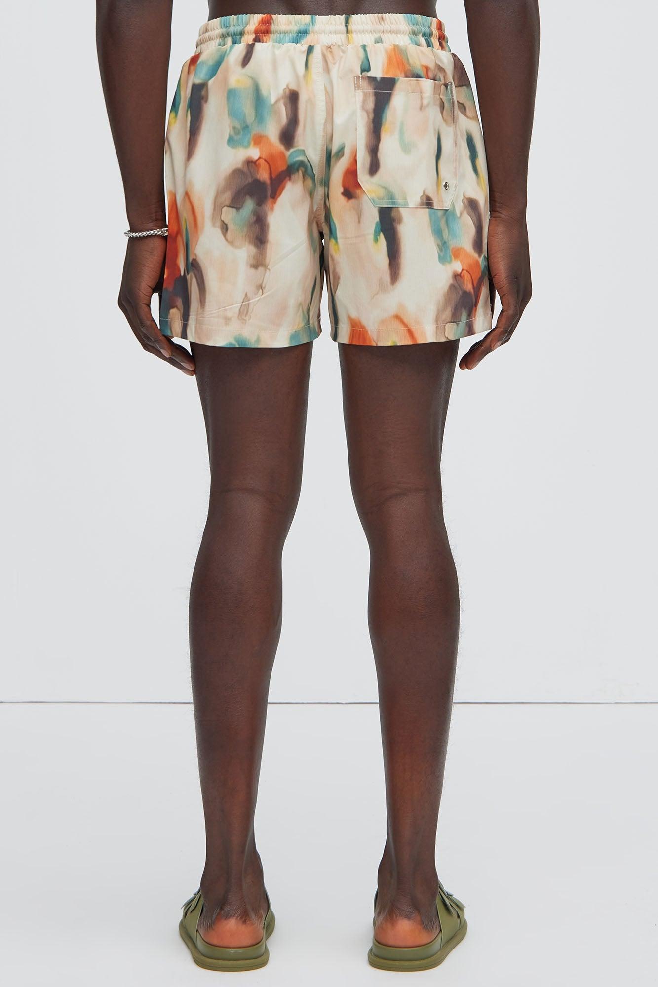 Capen Watercolor Swim Mid Trunk - Multi Color Product Image