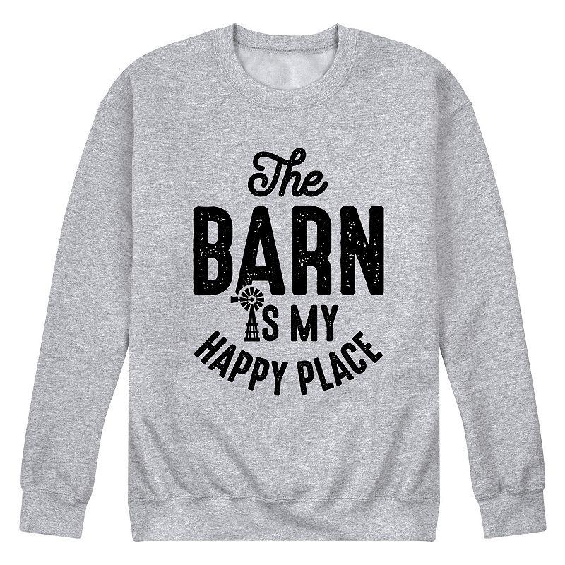 Mens Barn Is Happy Place Sweatshirt Athletic Grey Product Image
