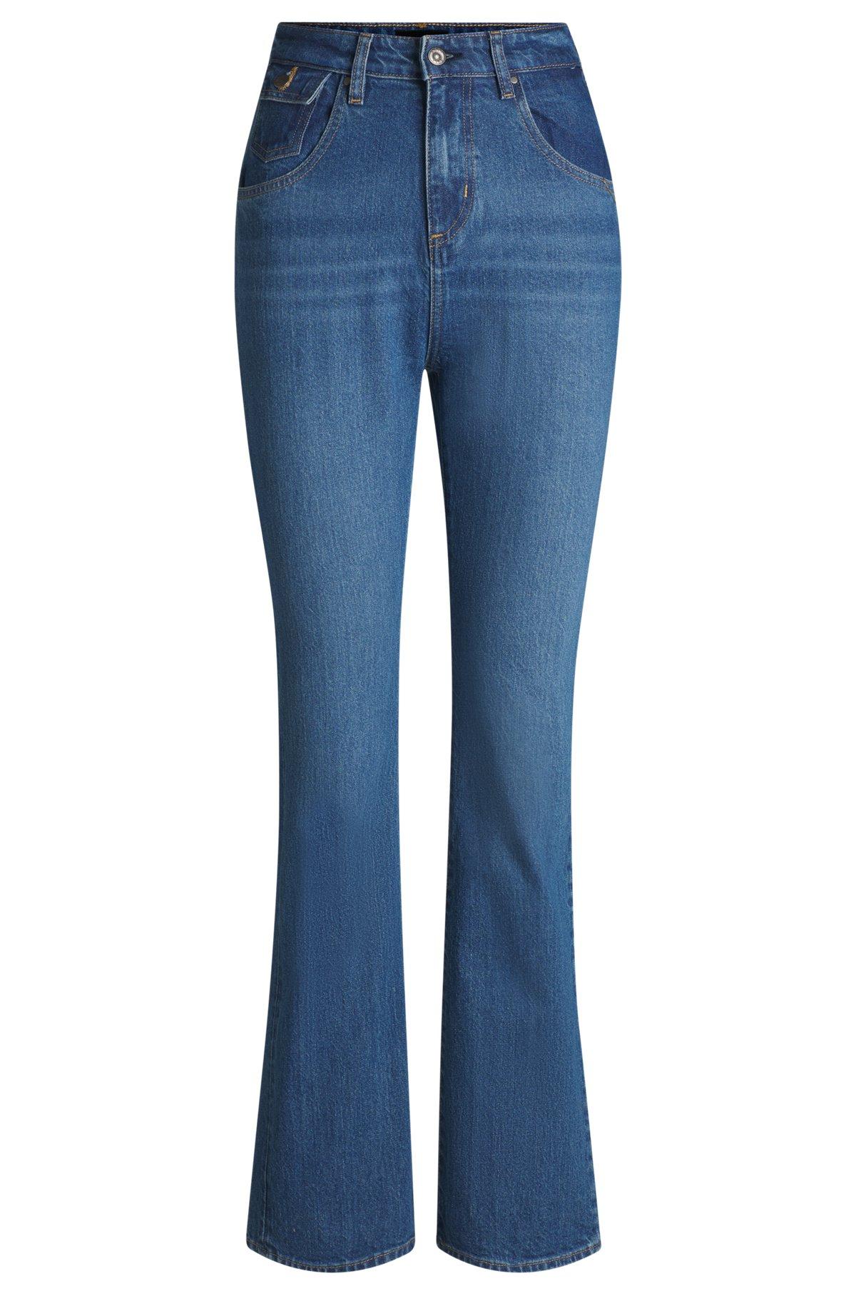 Bootcut jeans in blue comfort-stretch denim Product Image