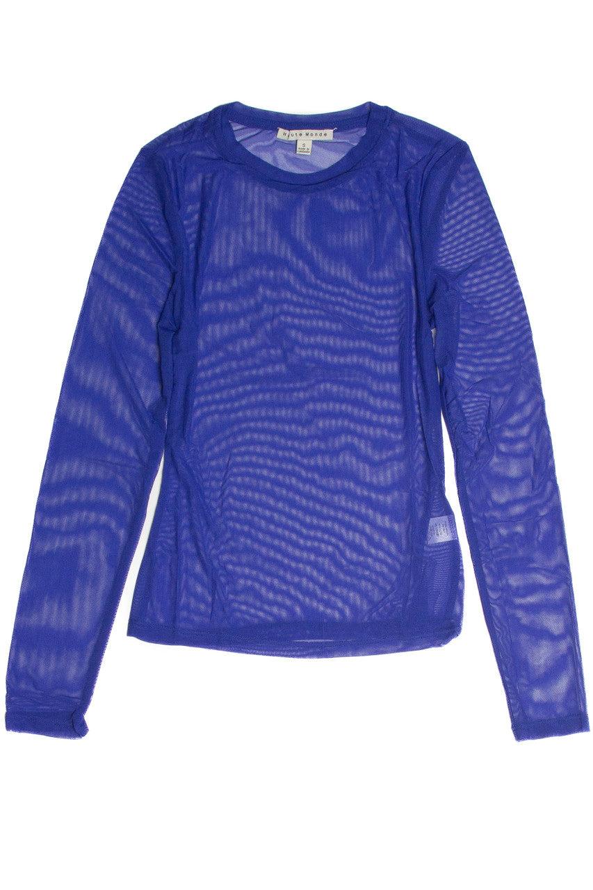 Royal Blue Mesh Long Sleeve Product Image