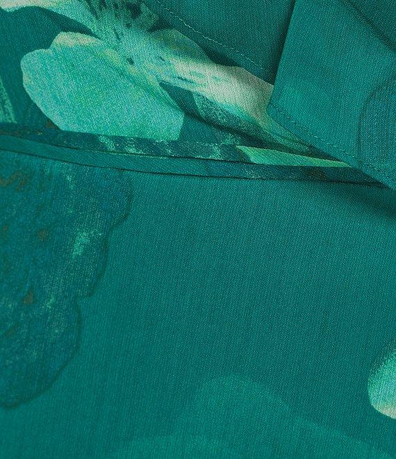 Moda Tara Plus Size Yoryu Chiffon Floral Print Ruffle Hem Dress Product Image