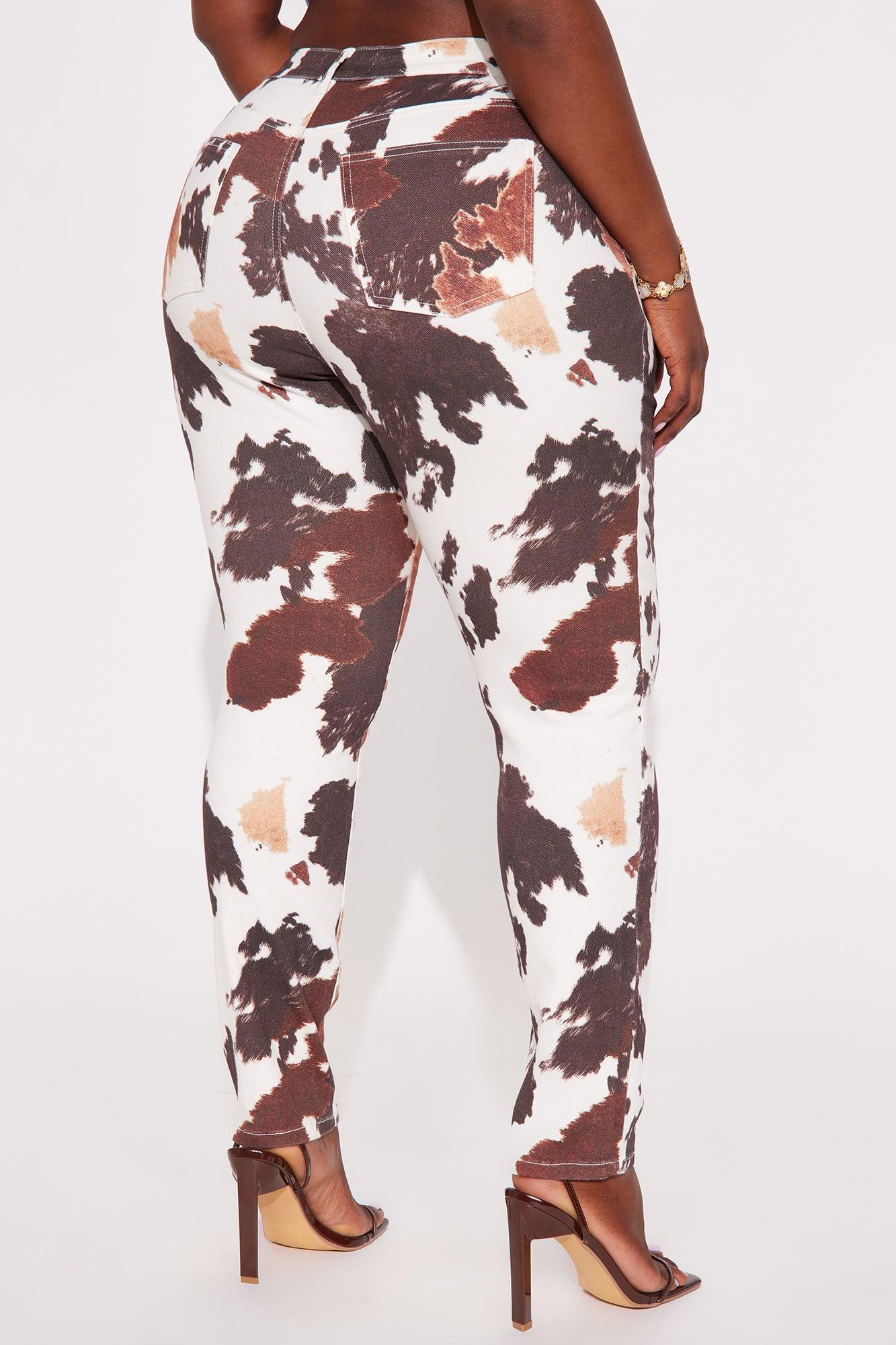 Pick Me Printed Skinny Jeans - Brown/combo Female Product Image