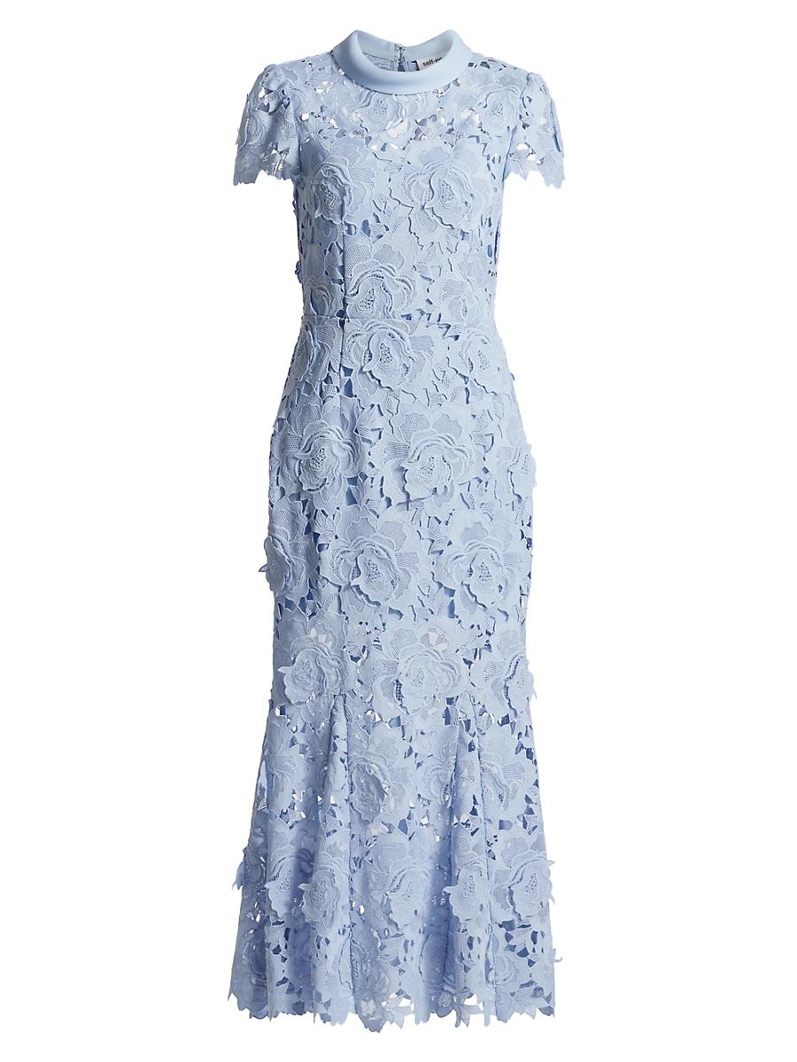 Womens Floral Lace Fit & Flare Midi Dress Product Image