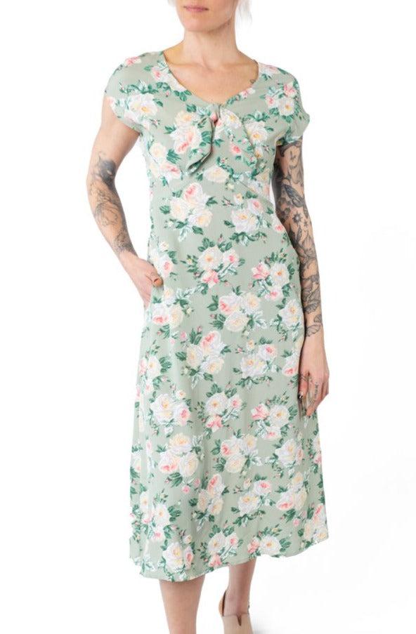 Tatiana Dress in Sage Floral Product Image