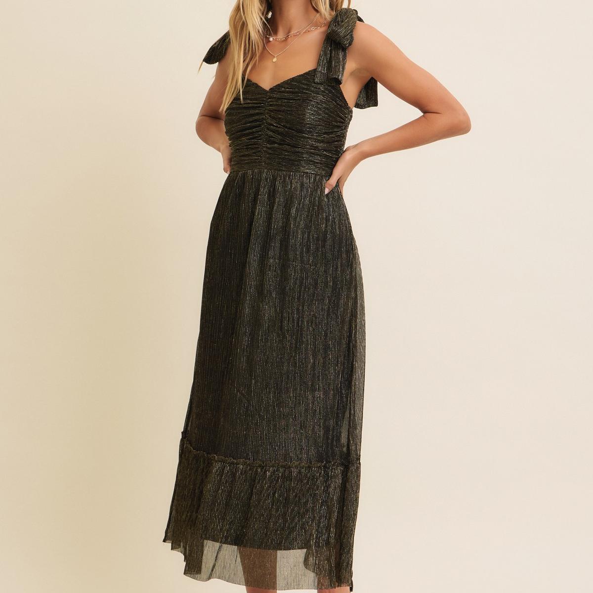 Pleated Metallica Midi Product Image