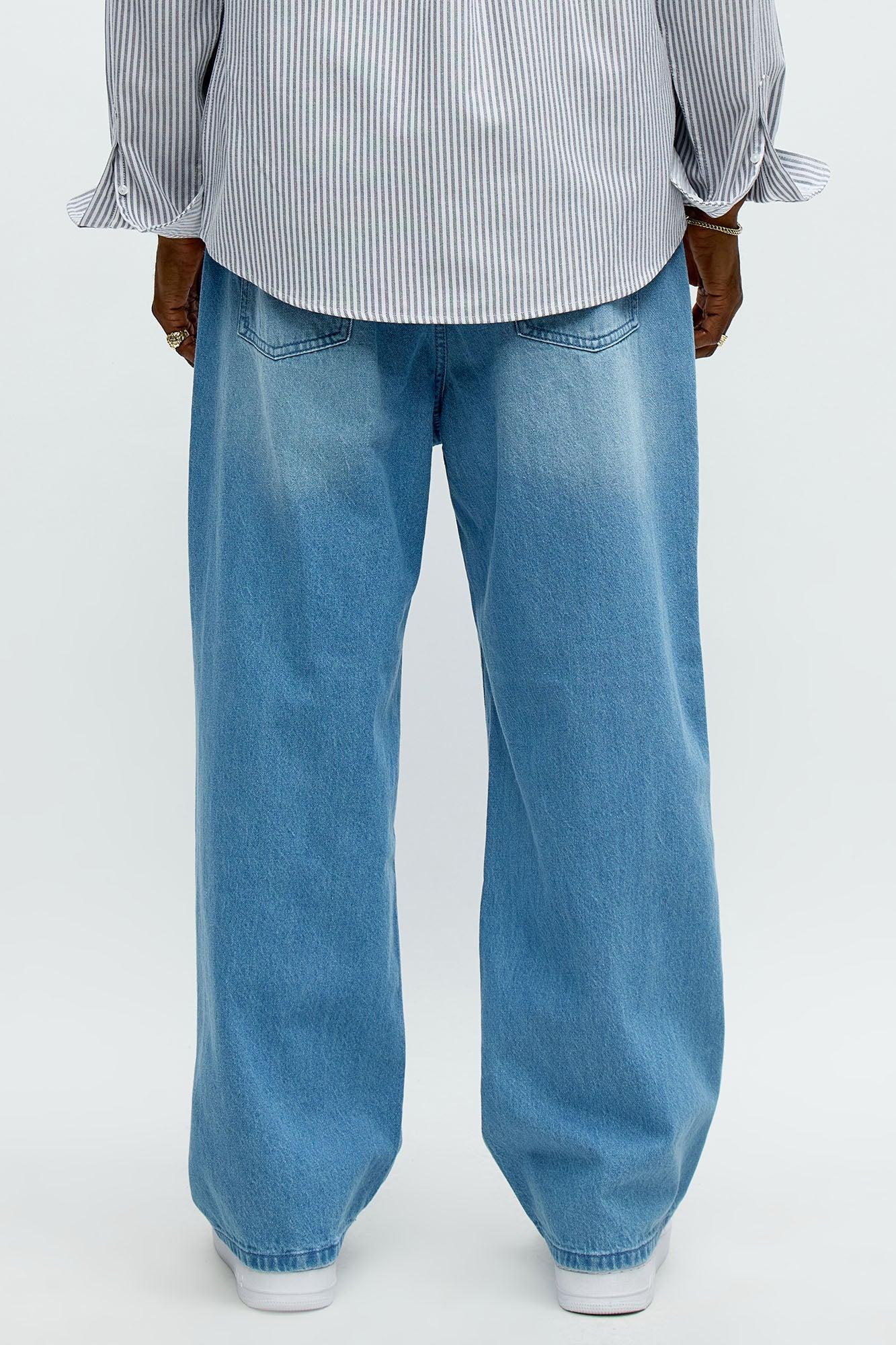 Running These Streets Baggy Jeans - Light Blue Wash Male Product Image
