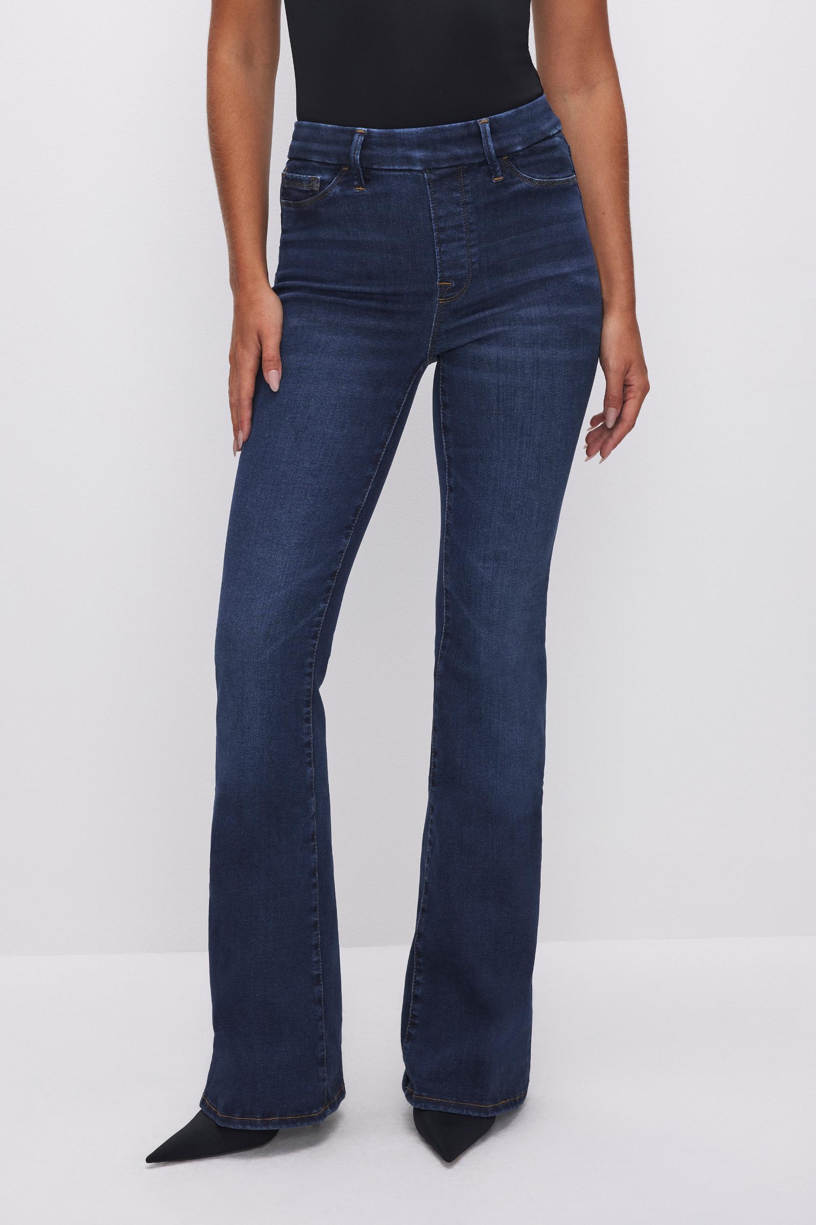 POWER STRETCH PULL-ON FLARE JEANS | INDIGO491 Product Image