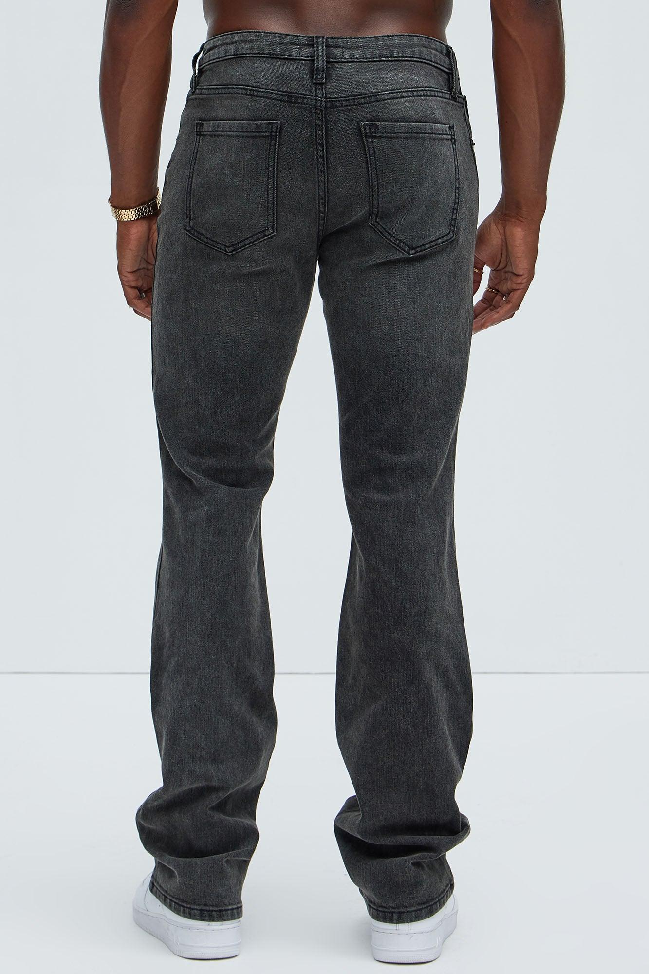 Andrew Stacked Skinny Flare Jeans - Black Wash Product Image