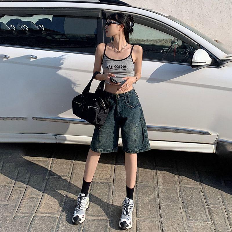 Low Rise Denim Jorts Product Image