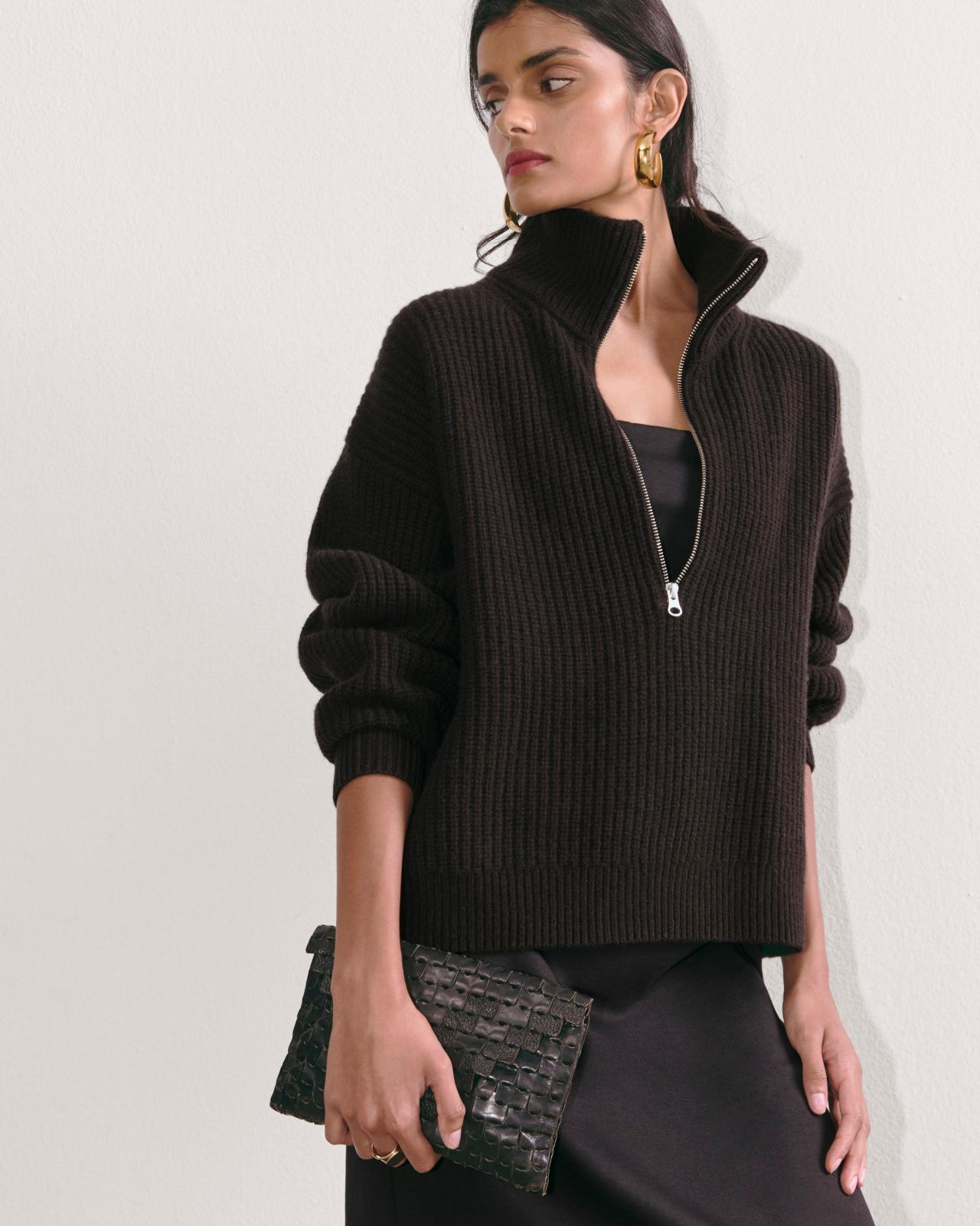 Womens Half-Zip Sweater in Luxe Merino by Everlane Product Image