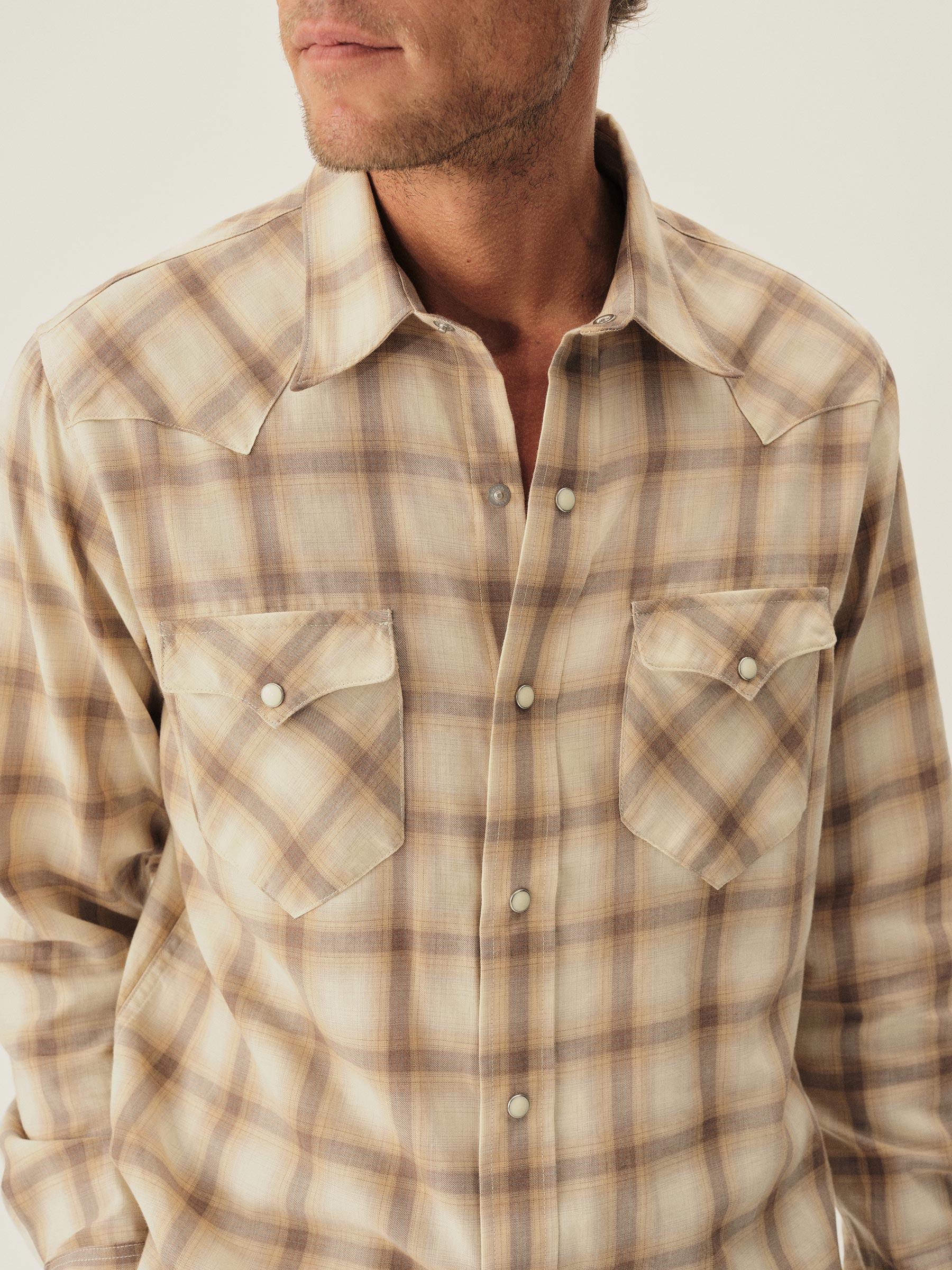 Brown Plaid Ombre Palomino Western Shirt Product Image