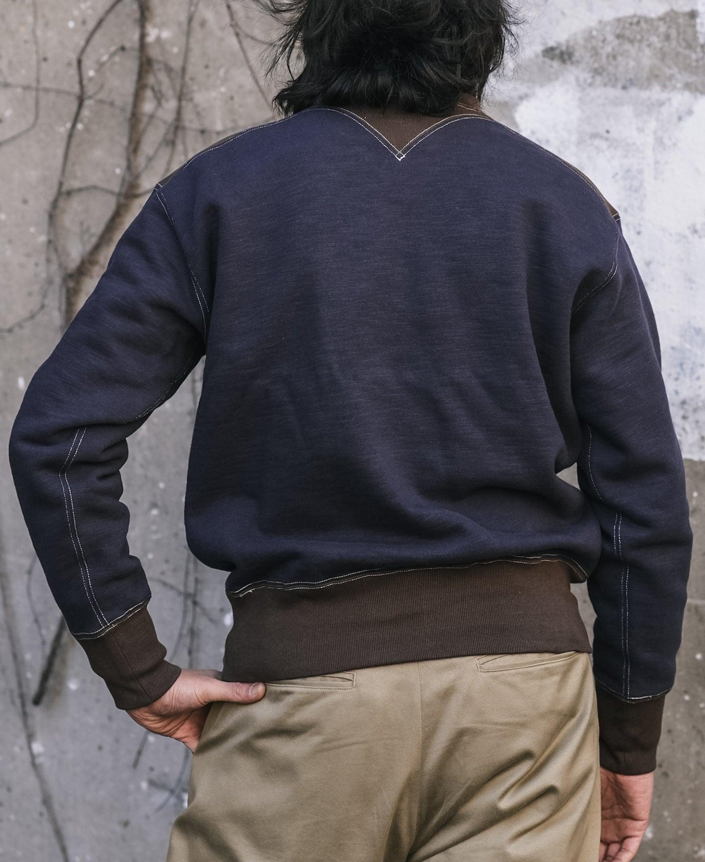 V-Inset Two-Tone Sweatshirt - Navy Product Image