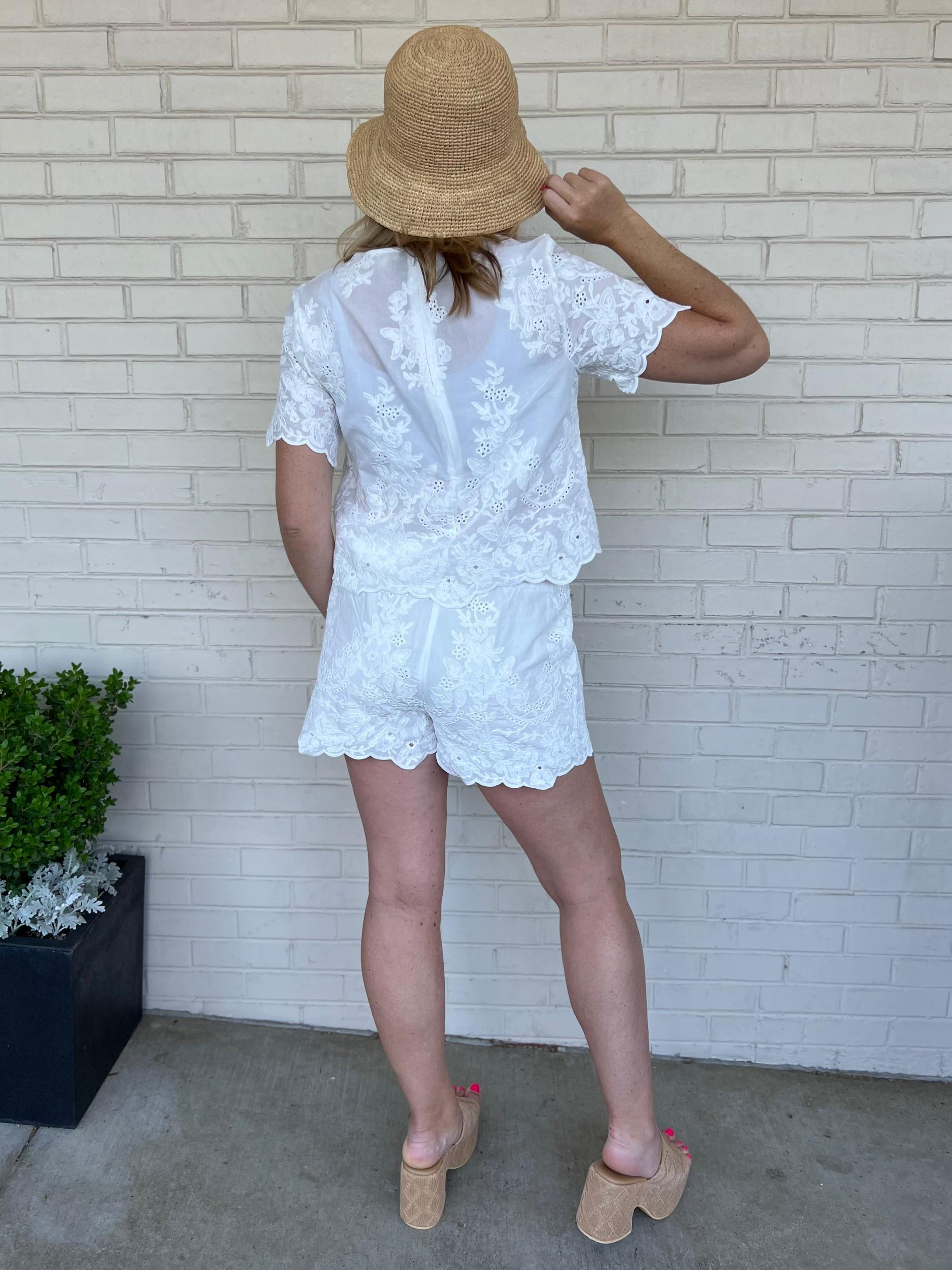 Misty Eyelet Lace Shorts Product Image