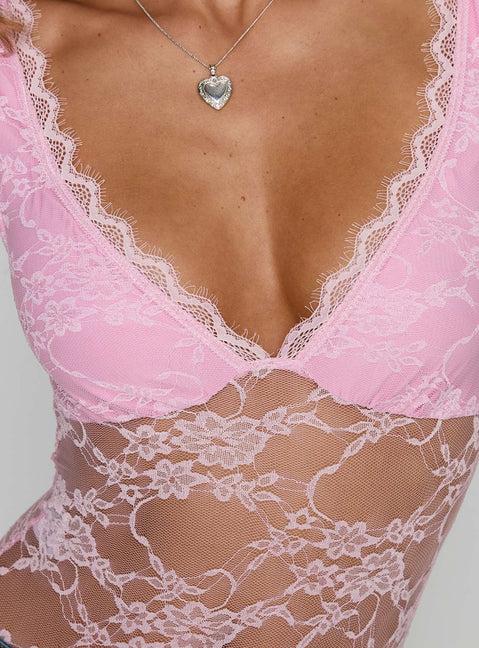 Tantalize Bodysuit Pink Product Image
