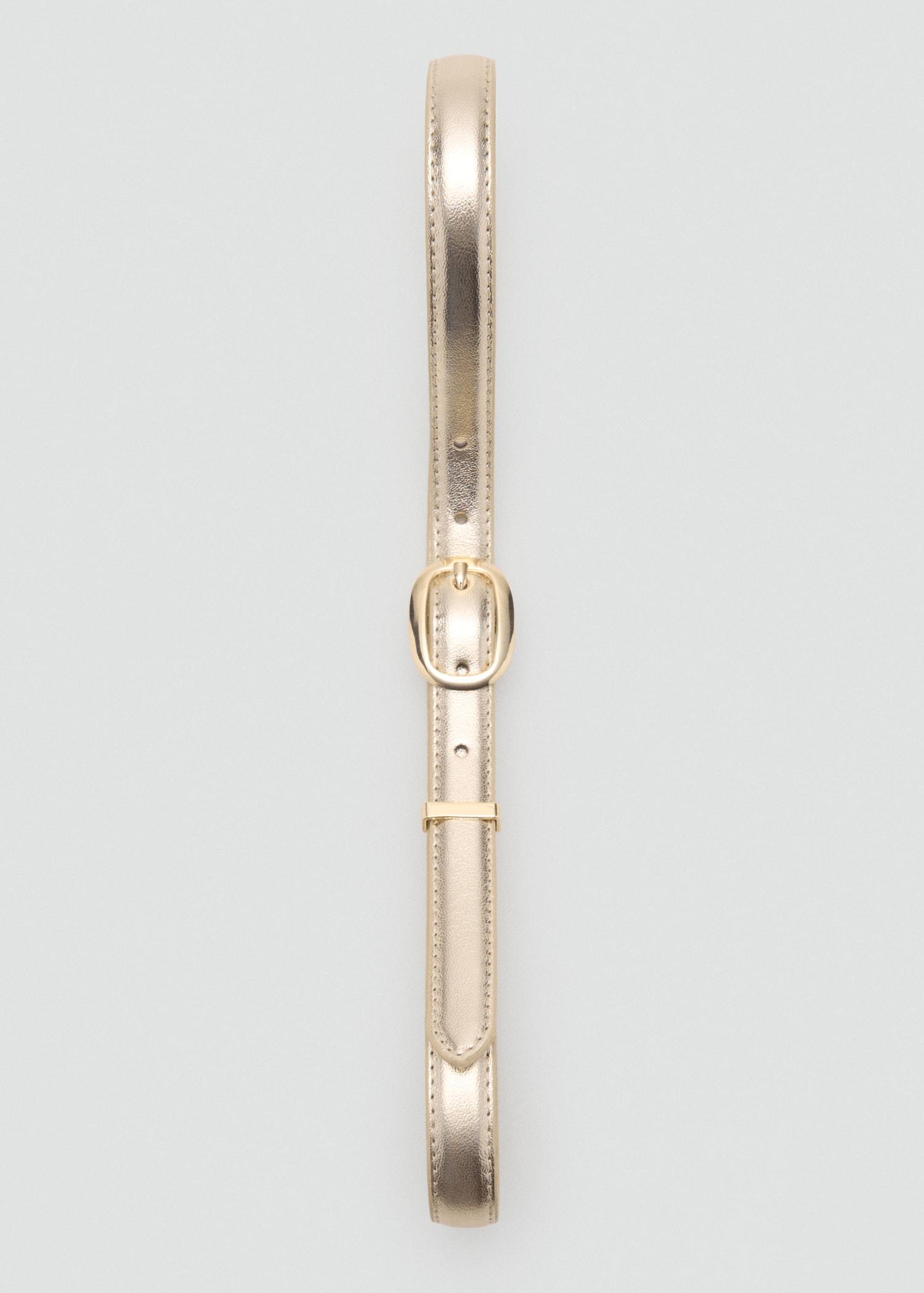 Metallic belt with oval buckle - Women | MANGO USA Product Image