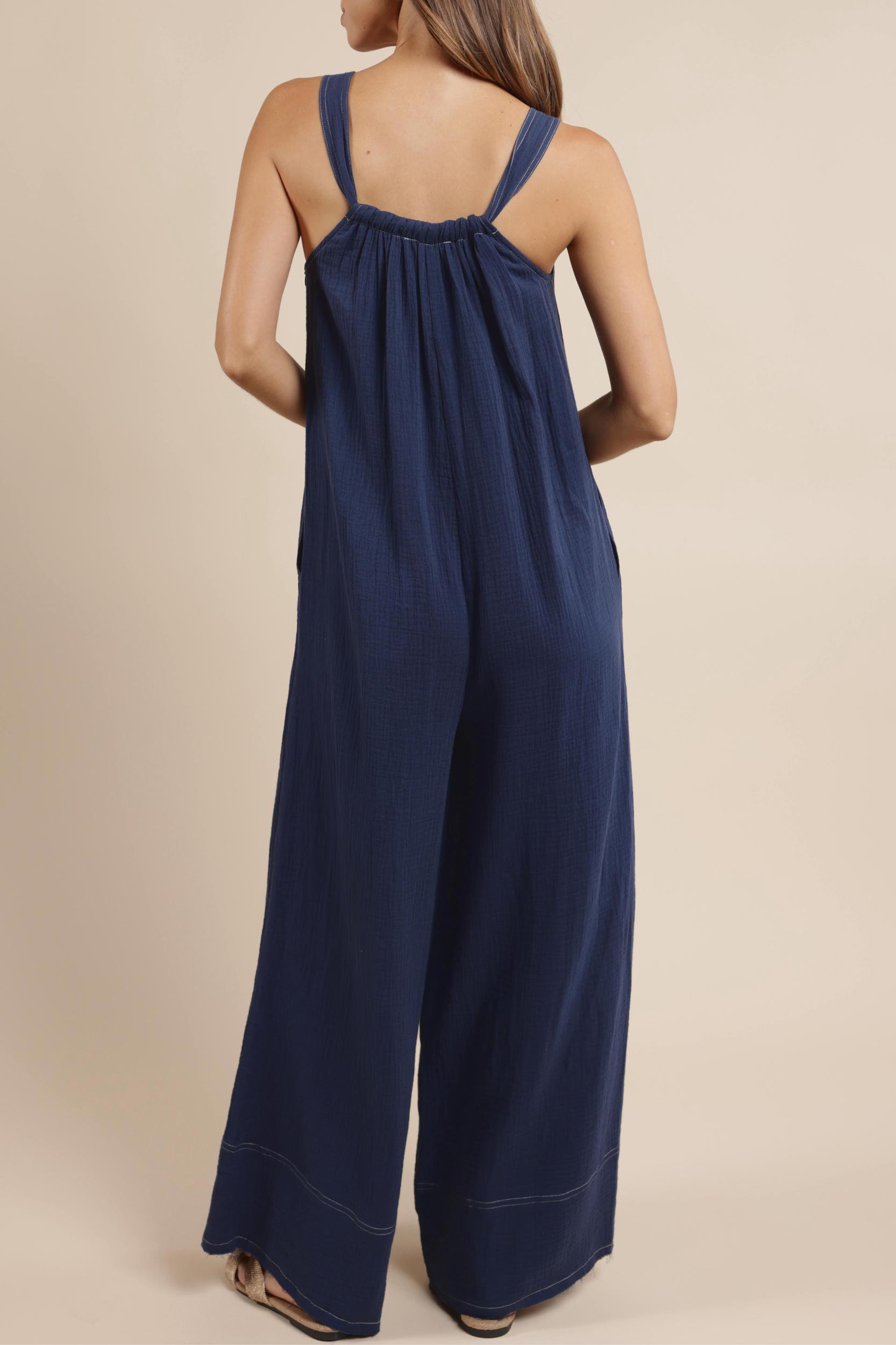 BREEZY LANE FRAYED HEM JUMPSUIT Product Image
