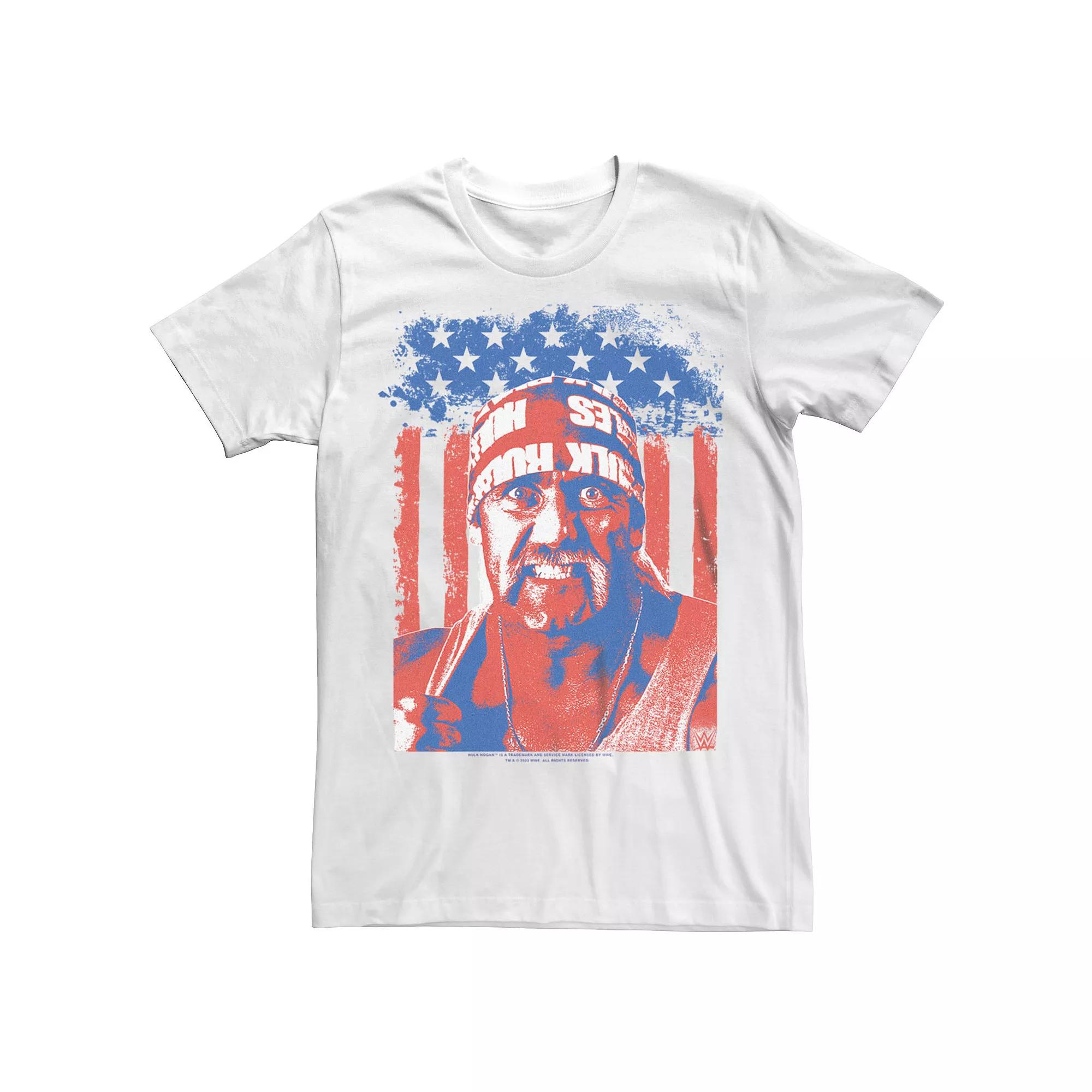 Men's WWE Hulk Hogan USA Flag Graphic Tee, Size: Medium, White Product Image