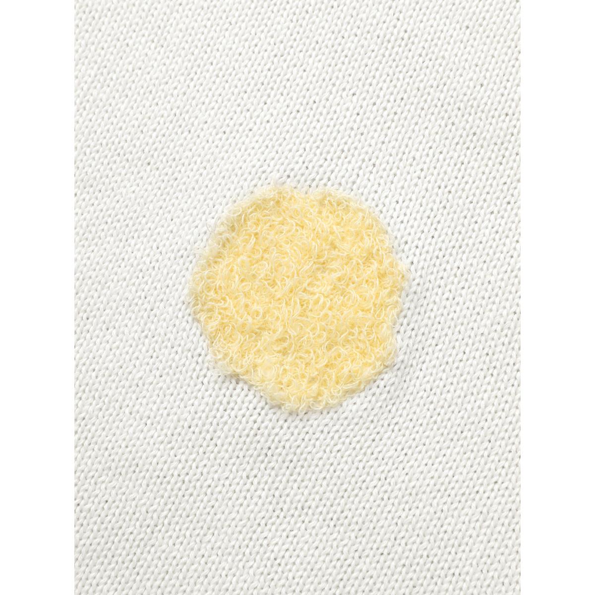 Plus Size Cotton Crochet Floral Cut Out Pullover Lightyellow Women Casual Loose Long Sleeve Boat Neck Everyday Pullovers BloomChic 22-24/3X Product Image